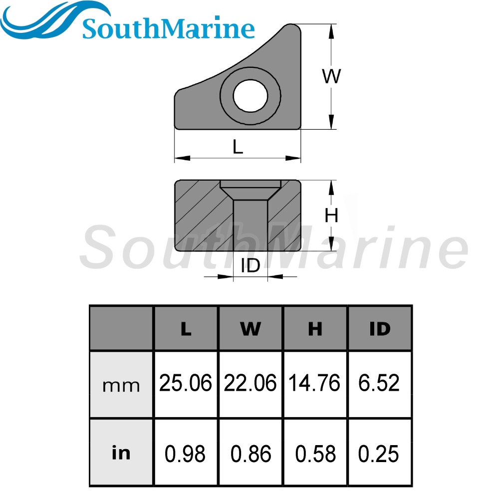 Outboard Motor 676-11325-00 Cylinder Head Crankcase Block Anode for Yamaha Boat Engine 40HP