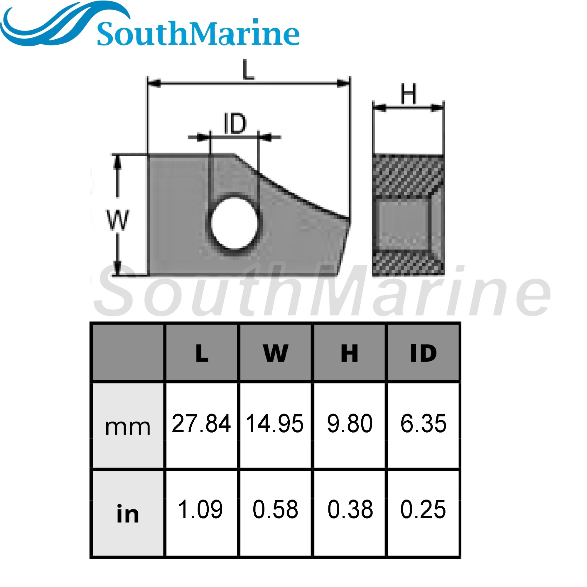 Outboard Motor 689-11325-00 Cylinder Head Crankcase Anode for Yamaha Boat Engine / 84732M for Mercury 20HP-30HP 20C 25D