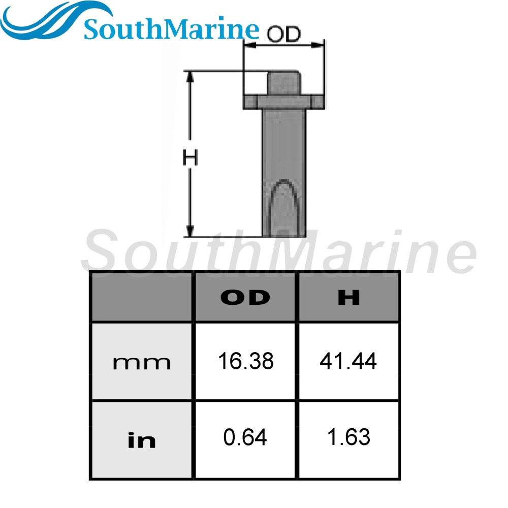 Outboard Motor 6J8-11325-00 826887M Cylinder Head Crankcase Anode for Yamaha Mercury Mariner 20HP 25HP 30HP 225HP-250HP 50HP