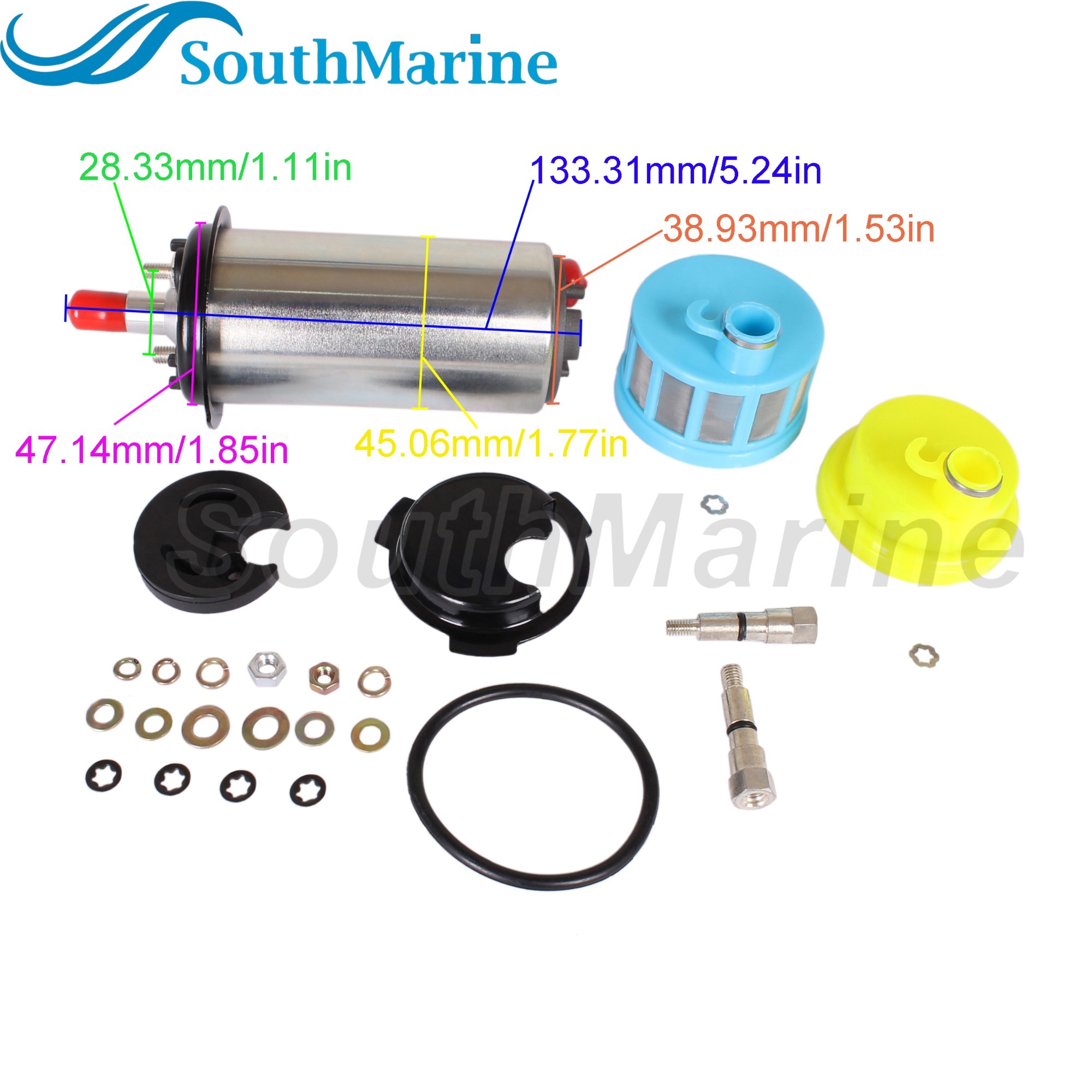 Boat Engine 65L-13907-00 66K-13907-00 67H-13907-00 18-7341 Electric Fuel Pump with Filter for Yamaha 150HP 200HP 225HP 250HP EFI / 827682T 809088T