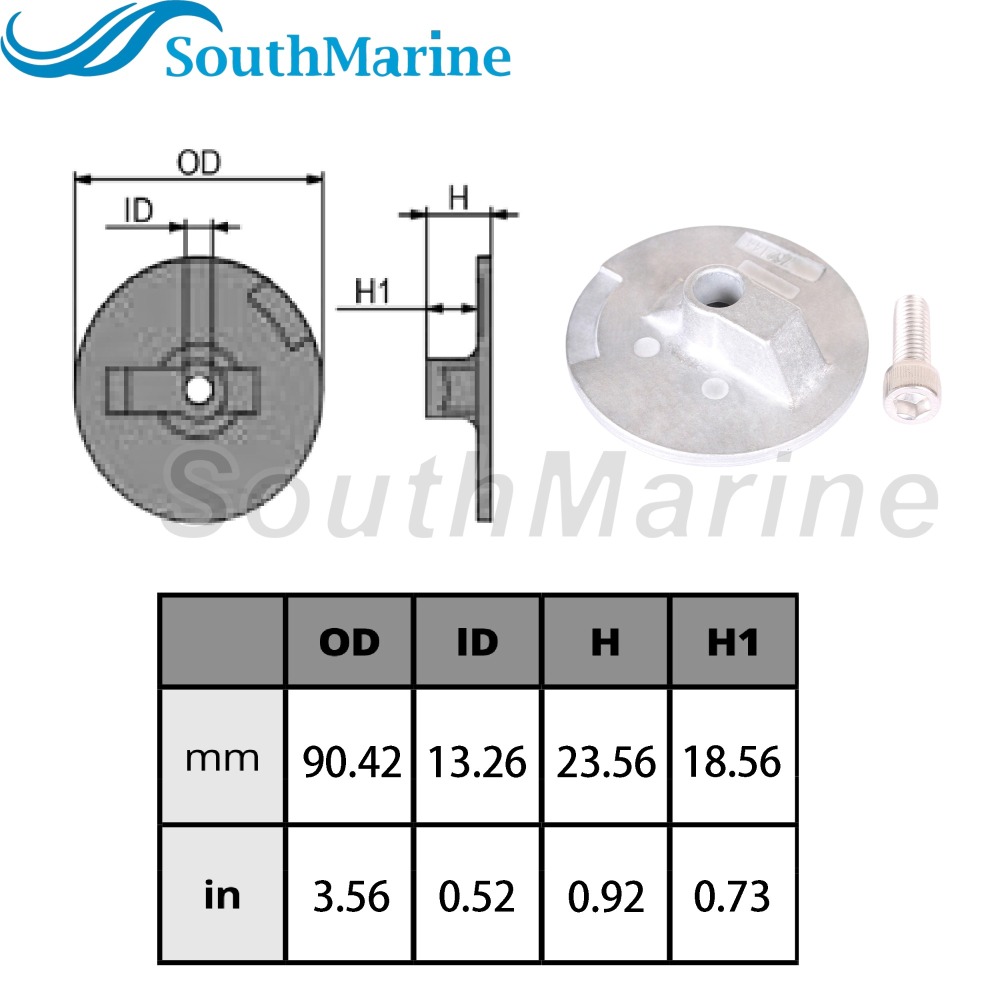 Boat Engine 97-762144 Flat Trim Tab Anode for Mercury Mariner Mercruiser Quicksilver Bravo 2 3 III and Vazer Drives