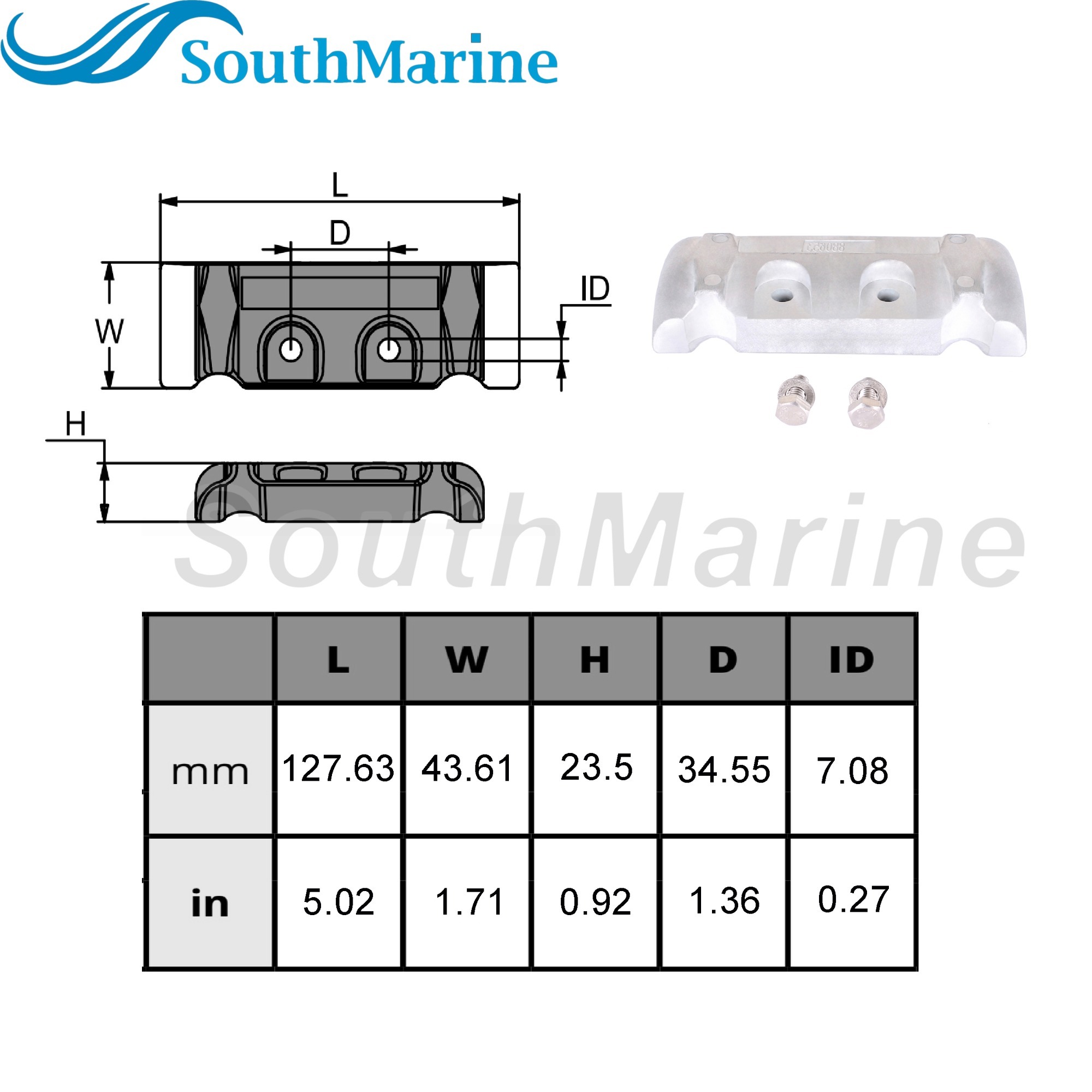 Boat Engine 97-880653 Power Trim/Steering Cylinder Anode for Mercury Mariner Quicksilver Verado 200HP 225HP 250HP 275HP 300HP