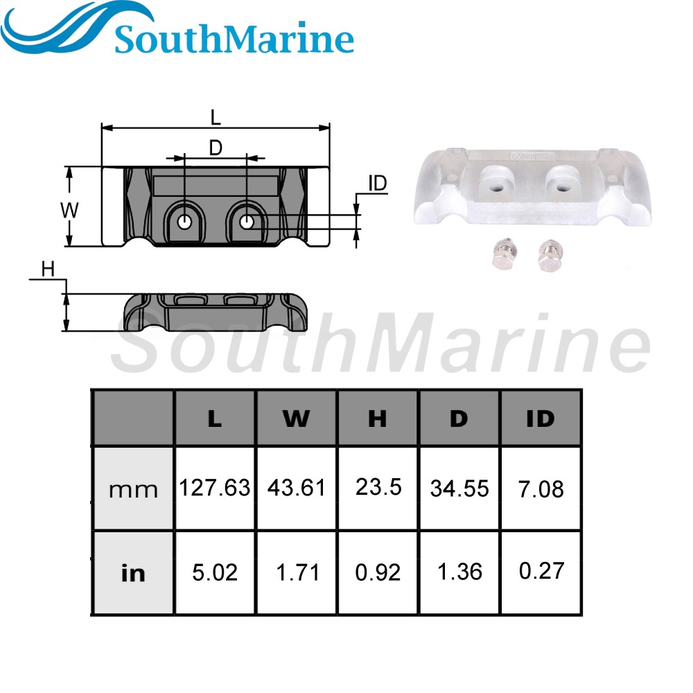 Boat Engine 97-880653 Power Trim/Steering Cylinder Anode for Mercury Mariner Quicksilver Verado 200HP 225HP 250HP 275HP 300HP