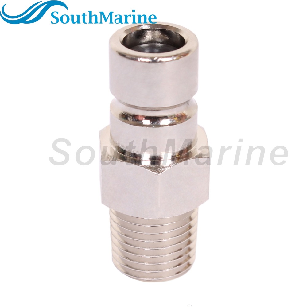 Boat Engine Fuel Line Connector Fitting 033496-10 for Honda 1/4" Npt Male Tank-Side, ('91 & Newer), Chrome Plated, Tank Side Male