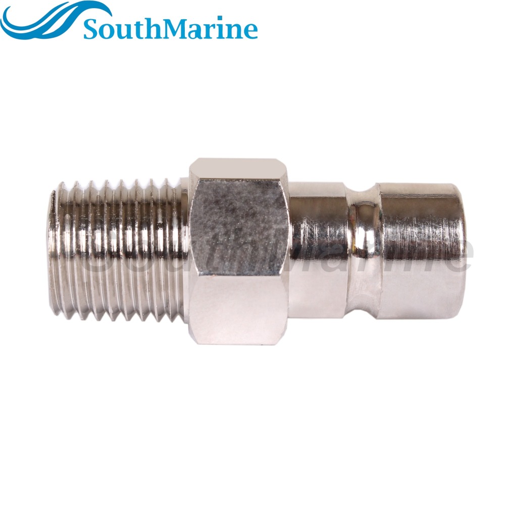 Boat Engine Fuel Line Connector Fitting 033496-10 for Honda 1/4" Npt Male Tank-Side, ('91 & Newer), Chrome Plated, Tank Side Male