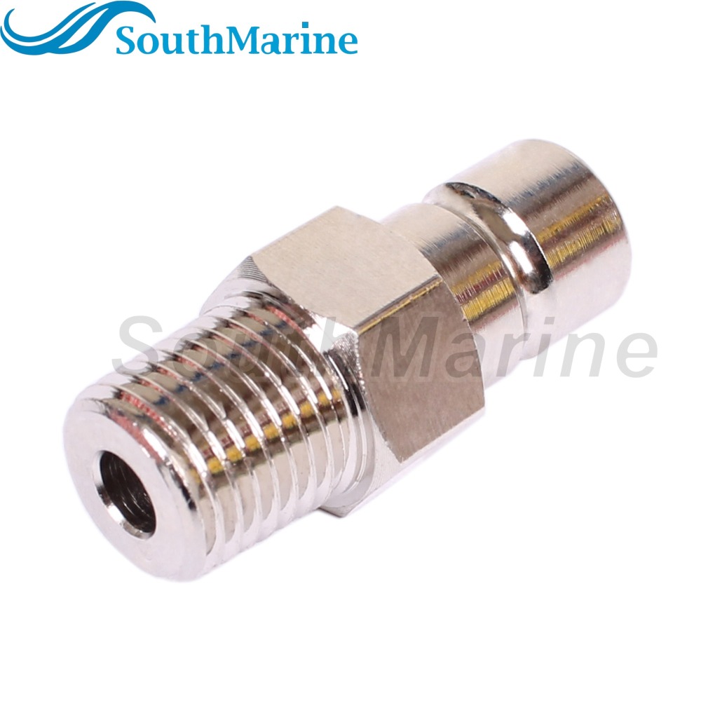Boat Engine Fuel Line Connector Fitting 033496-10 for Honda 1/4" Npt Male Tank-Side, ('91 & Newer), Chrome Plated, Tank Side Male