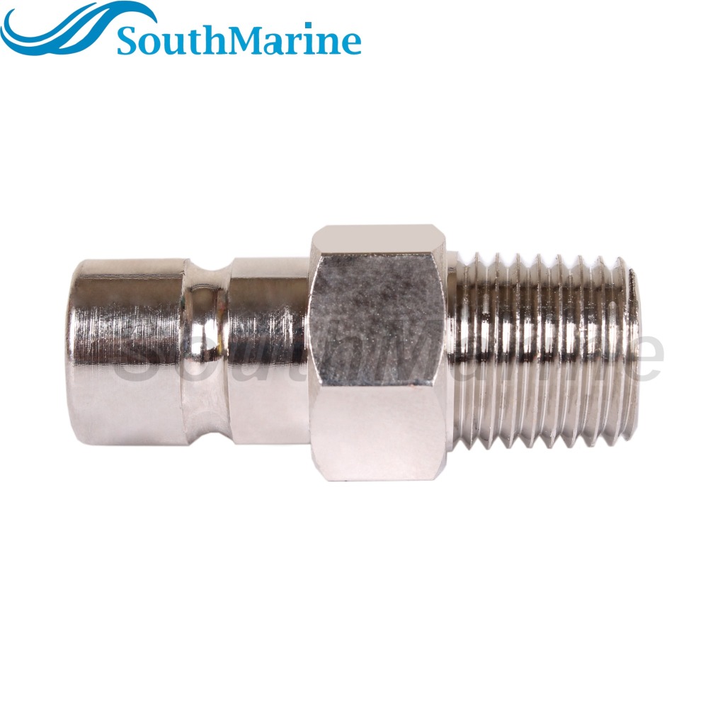 Boat Engine Fuel Line Connector Fitting 033496-10 for Honda 1/4" Npt Male Tank-Side, ('91 & Newer), Chrome Plated, Tank Side Male