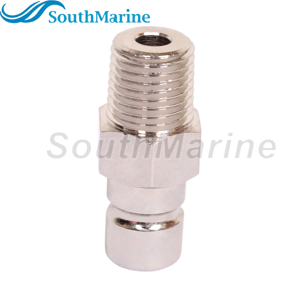 Boat Engine Fuel Line Connector Fitting 033496-10 for Honda 1/4" Npt Male Tank-Side, ('91 & Newer), Chrome Plated, Tank Side Male