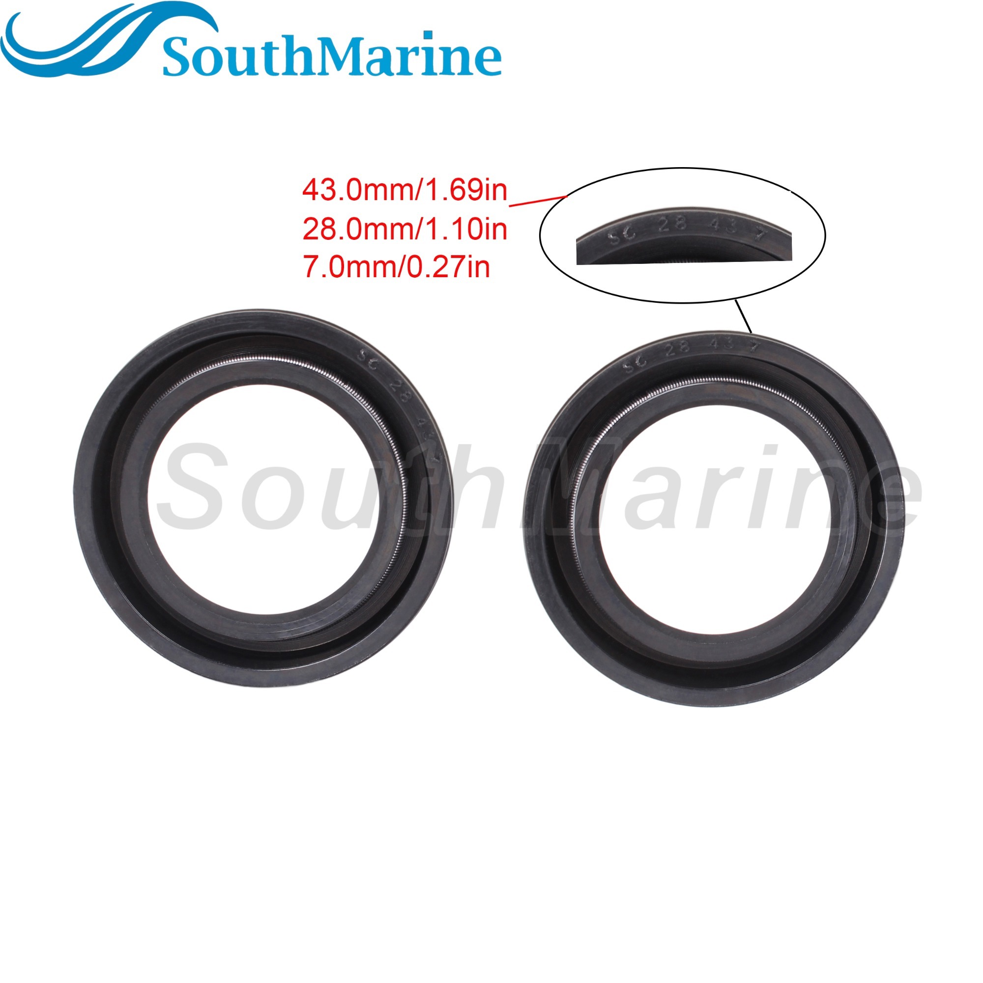 Boat Motor 93101-28M16 93101-28M16-00 18-0265 Drive Shaft Driveshaft Water Pump Oil Seal for Yamaha 115HP-300HP, 2pcs