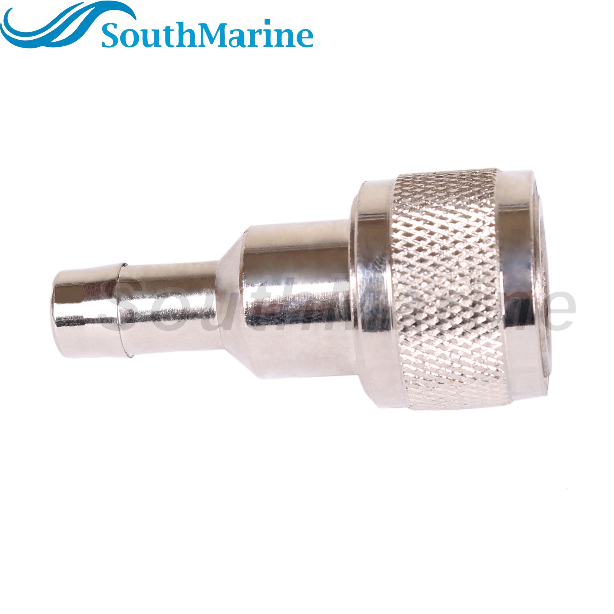 Boat Engine Fuel Line Connector 033498-10 for Honda 3/8" Barb Hose-To-Tank, ('91 & Newer), Chrome Plated, Tank Side Female