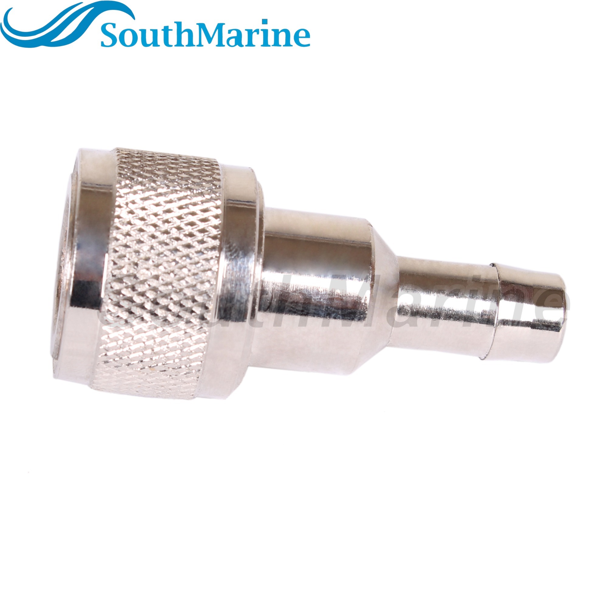Boat Engine Fuel Line Connector 033498-10 for Honda 3/8" Barb Hose-To-Tank, ('91 & Newer), Chrome Plated, Tank Side Female