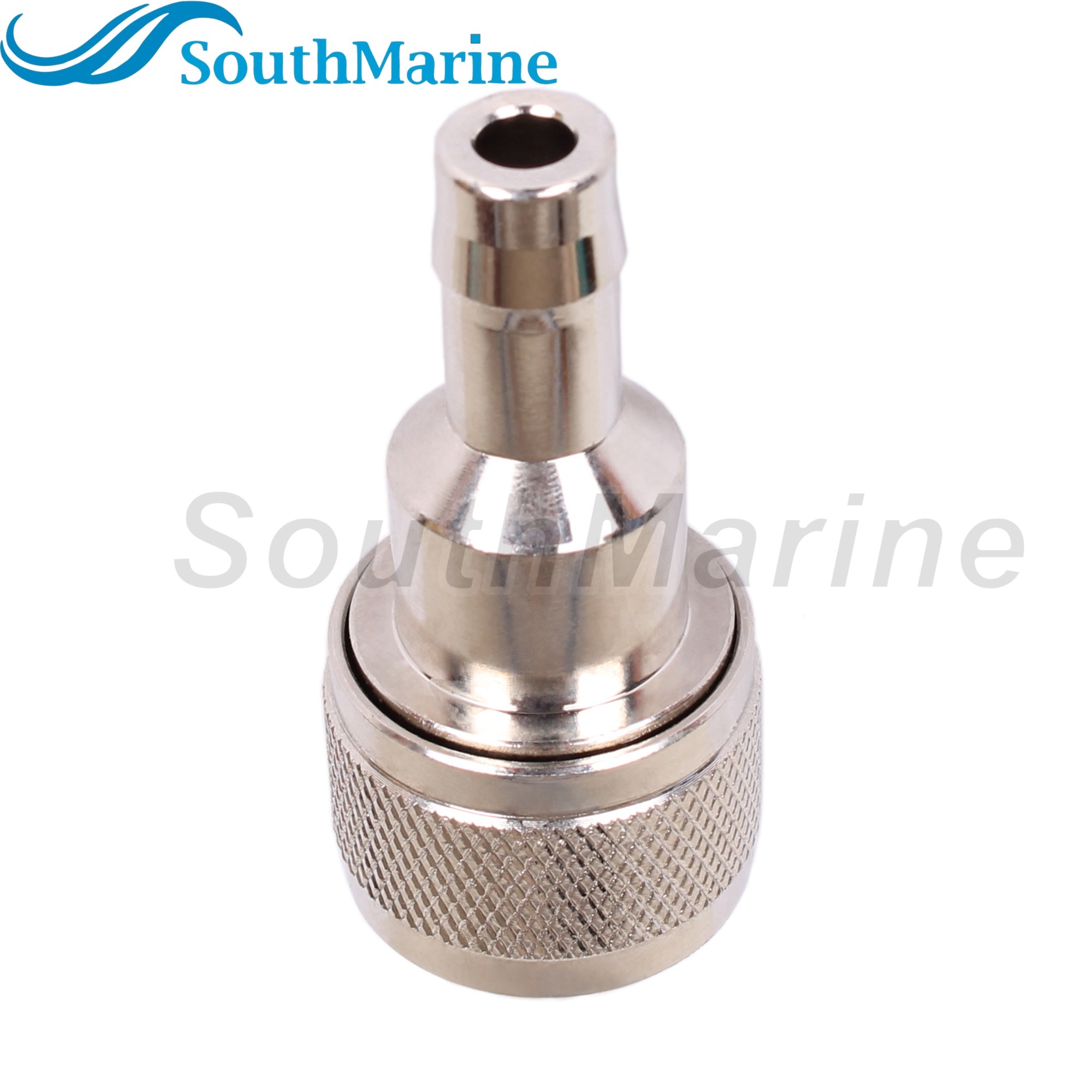 Boat Engine Fuel Line Connector 033498-10 for Honda 3/8" Barb Hose-To-Tank, ('91 & Newer), Chrome Plated, Tank Side Female
