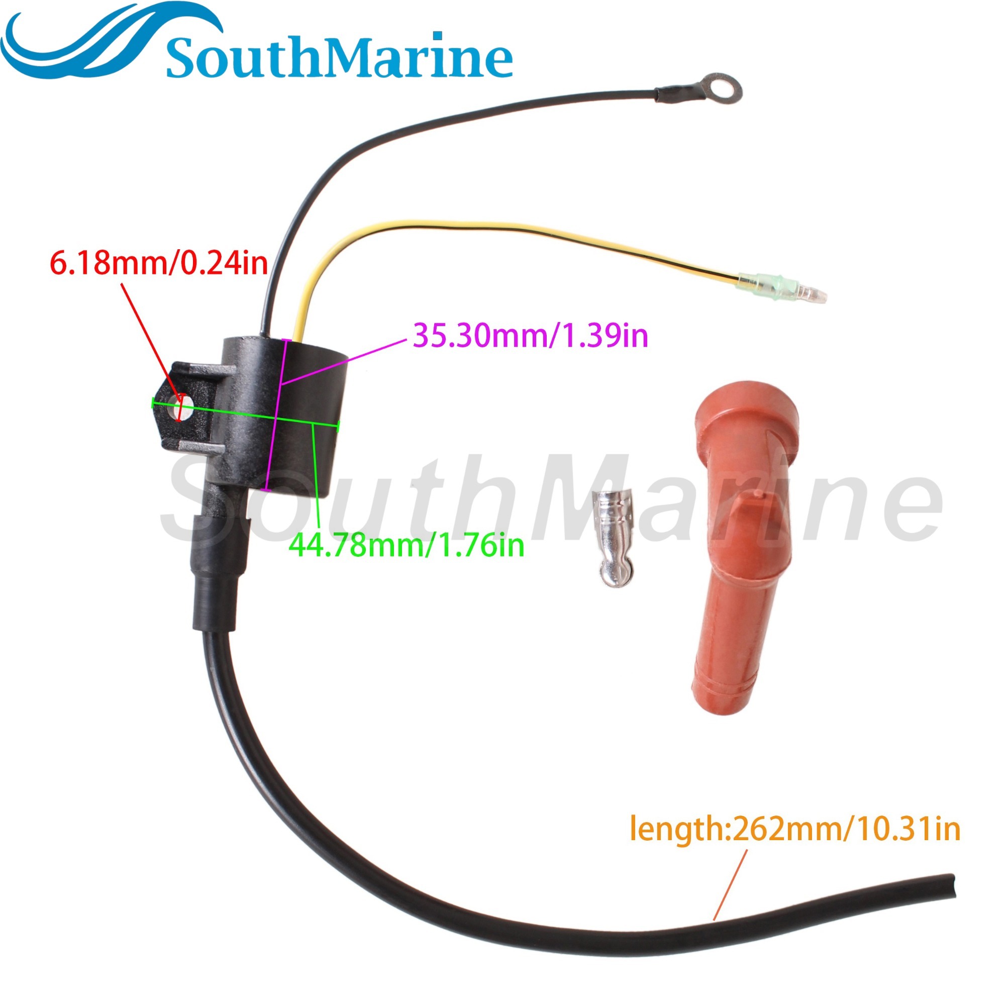 Boat Engine 3C7-06050-0 3C70605003M 3C8-06048-0 Ignition Coil for Tohatsu Nissan / 16064006 for Mercury 40HP 50HP 70HP 115HP