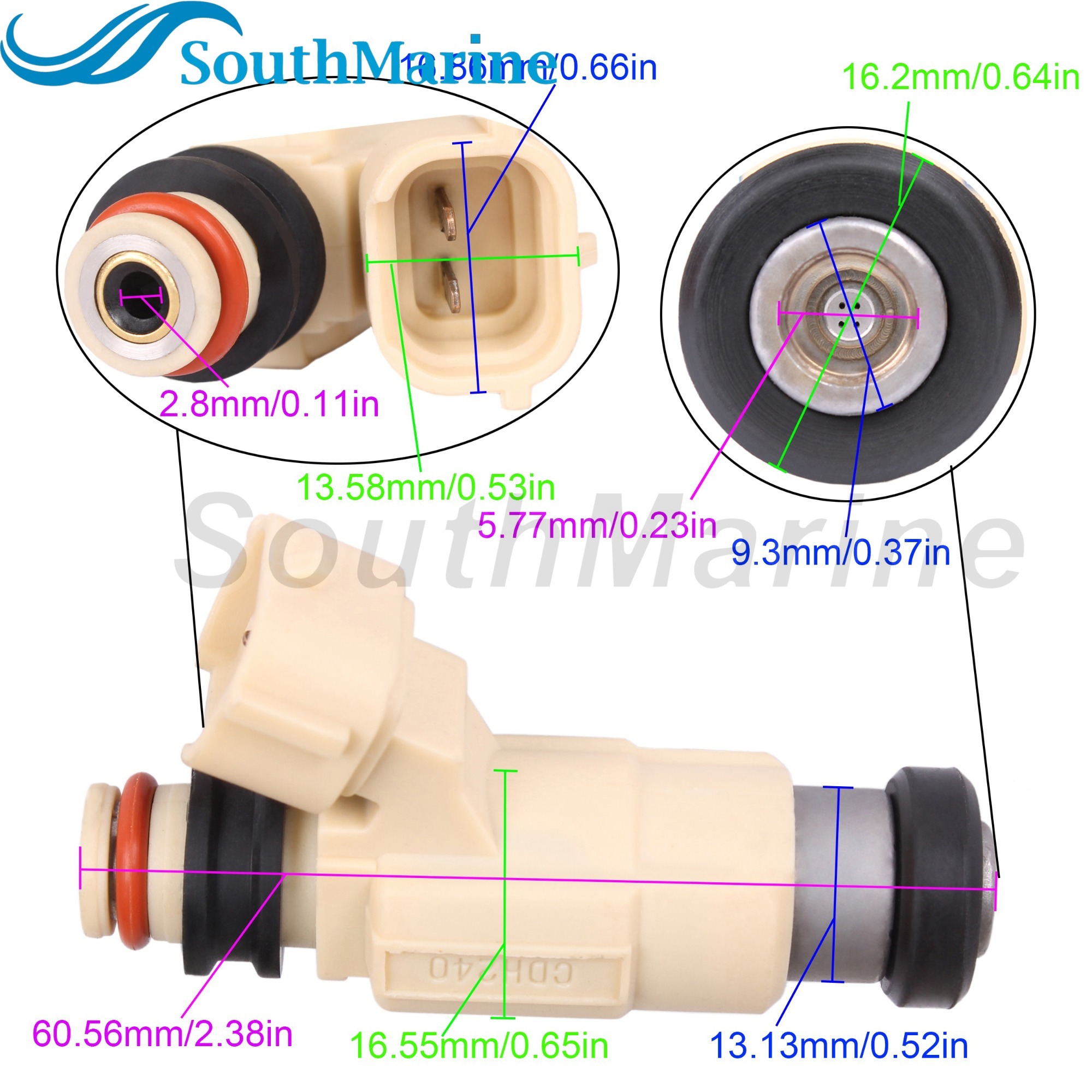 Boat Motor 69J-13761-00 CDH240 FI004 CDH-240 MR507252 MR507252 842-12299 F410261 Fuel Injection Nozzle for Yamaha 200HP 225HP
