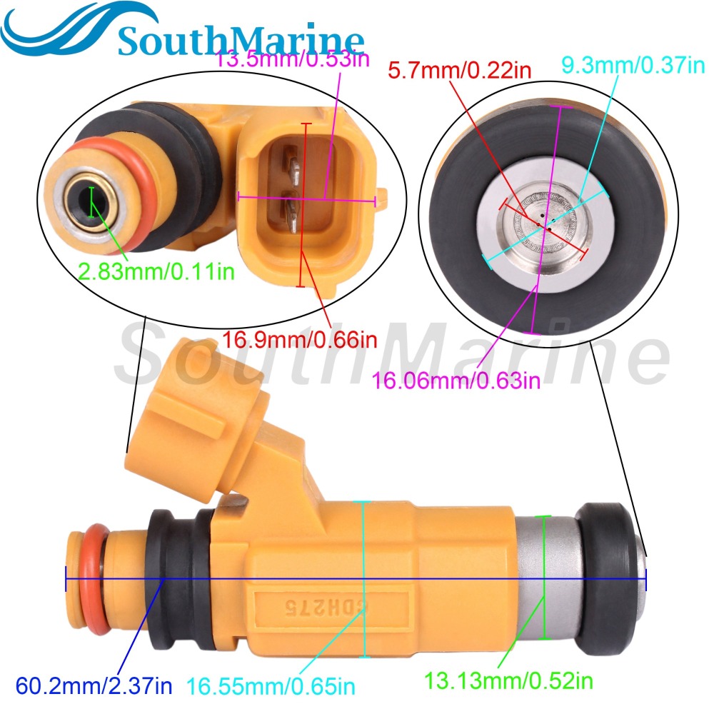 Boat Motor 63P-13761-00 63P-13761-01 CDH275 Fuel Injector for Yamaha Outboard Engine 150HP F150 V4