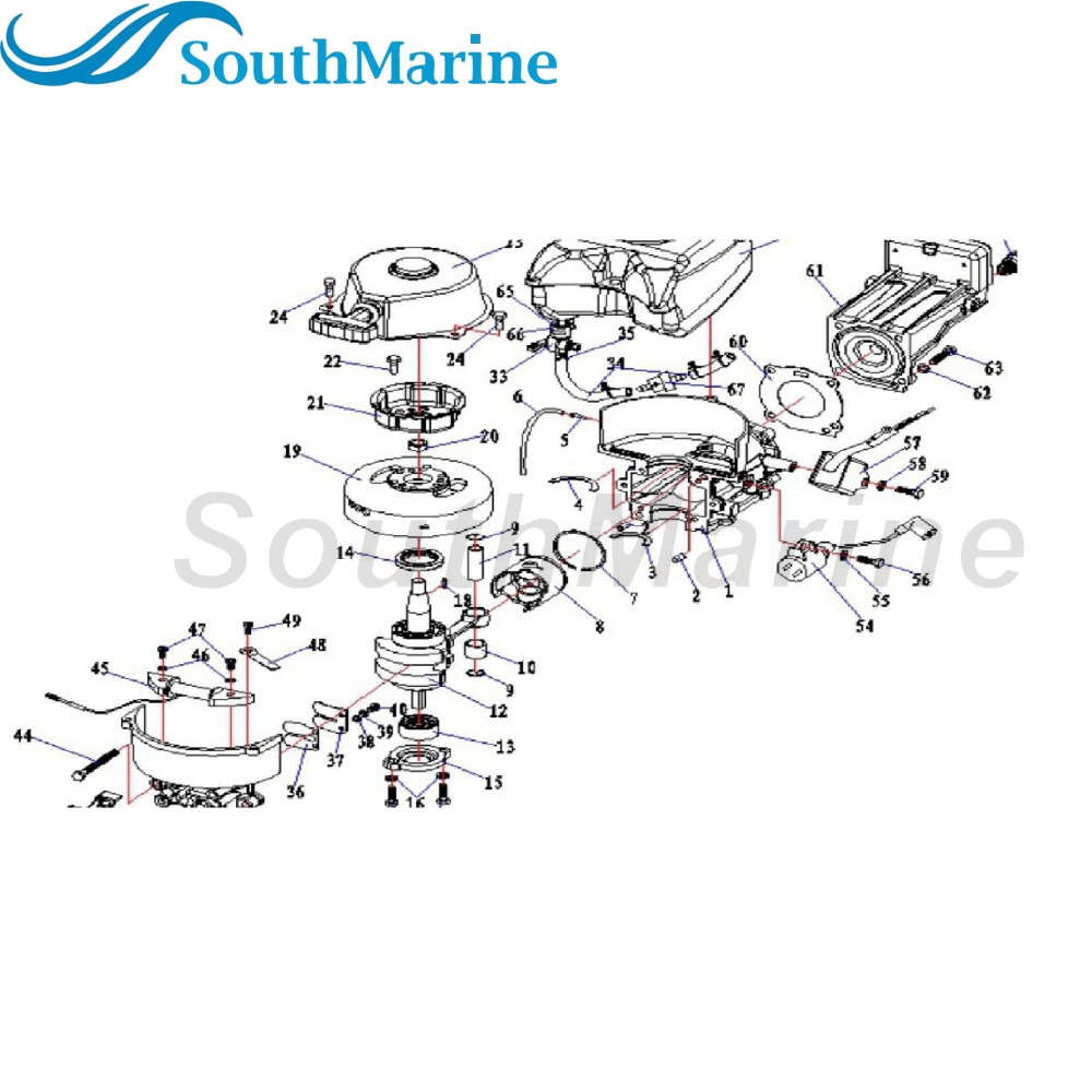 SouthMarine Boat Engine 3.5F-01.03.03 Electronic Parts for Hidea 2-Stroke 3.5HP T3.5 3.5F Outboard Motor