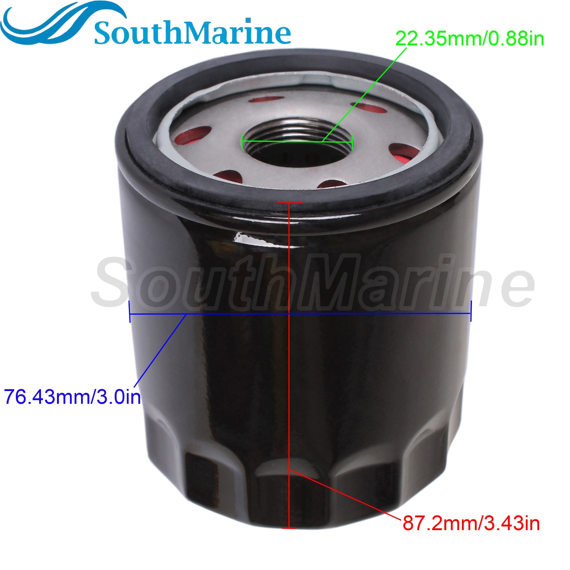 Boat Motor 35-8M0123025 18-8703 Oil Filter for Mercury Quicksilver Mariner 175HP 200HP 225HP 250HP 275HP 300HP 450HP V6 V8