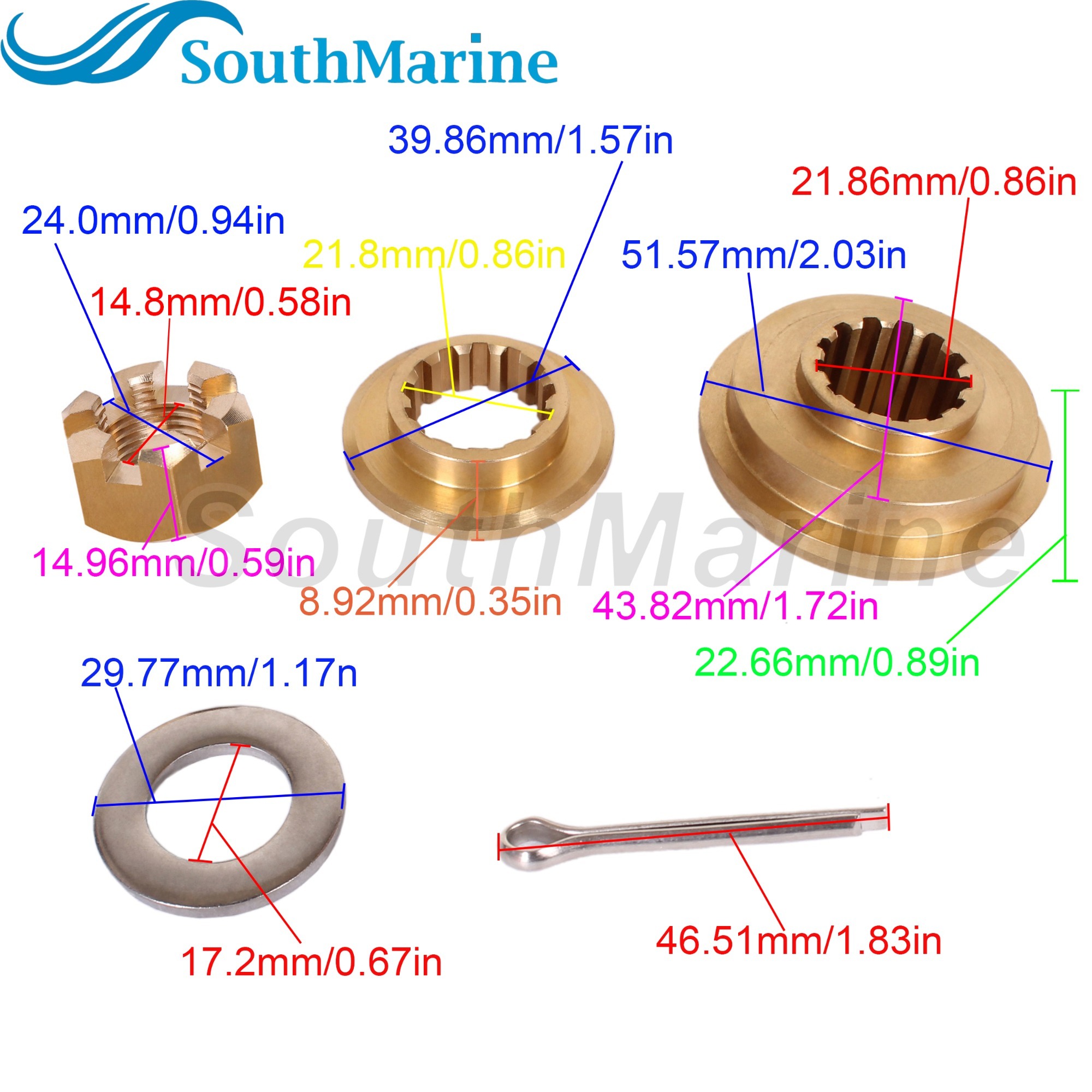 Boat Engine 3T5-87326-0 3TW873260 Propeller hardware kit for Tohatsu Nissan 40HP 50HP, 3C8642310 Thrust Holder 348642320 Stopper