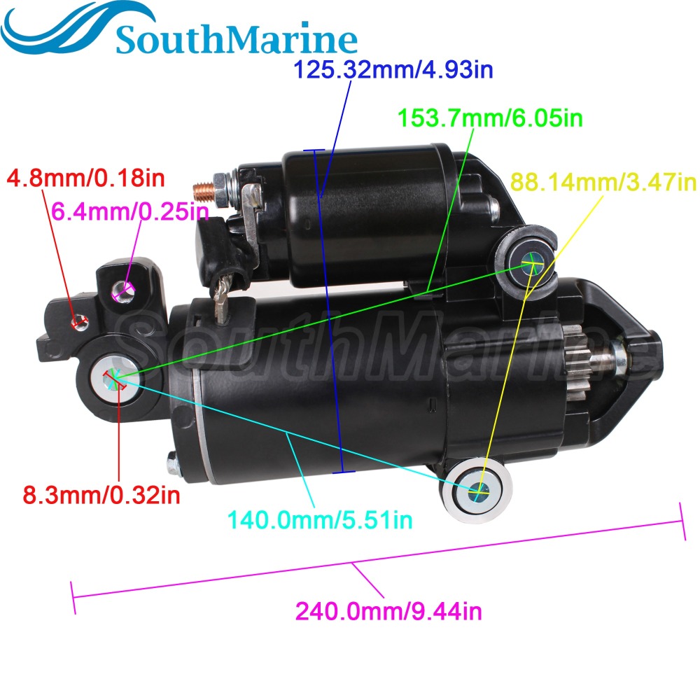 Boat Motor 50-8M0142679 8M0061073 8M0096343 8M0137789 M0074530 Starter Motor for Mercury Quicksilver Mariner 175HP-300HP V6 V8