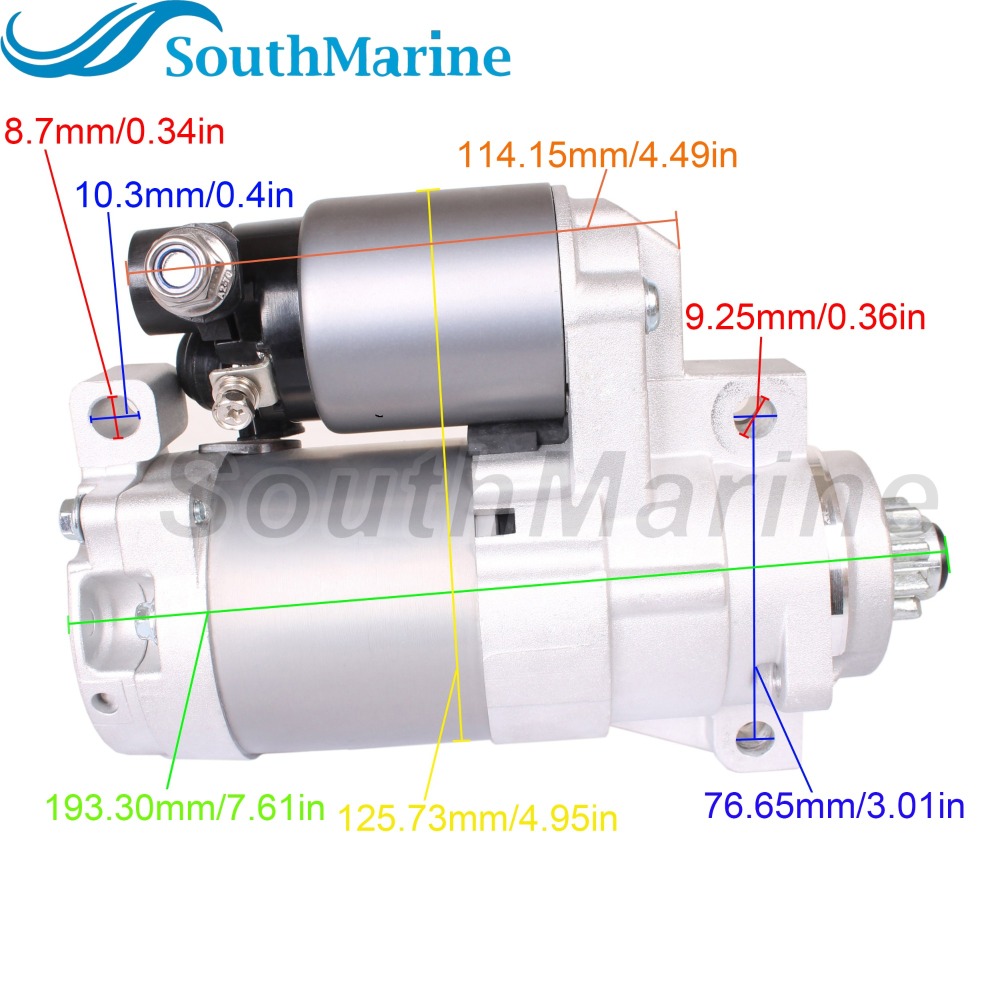 Boat Motor 6BG-81800-00 Starter Motor for Yamaha F25LA F40LA F25 T25 F40 25HP 30HP 40HP / M000TA5071 M0TA5071 for Mitsubishi