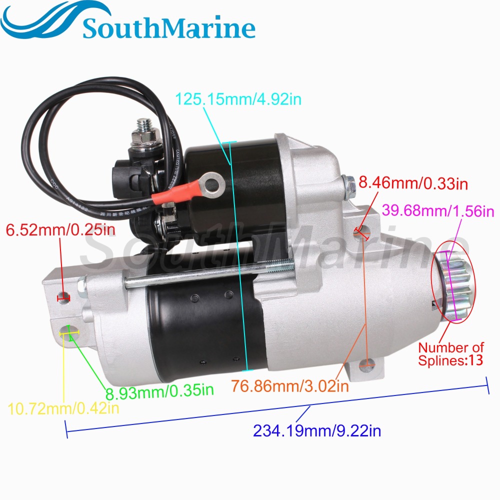 Outboard Engine 63P-81800-00 6BR-81800-00 6BR-81800-01 6BR-81800-02 Starter Motor for Yamaha 150HP 2250HP 250HP F150TLR F150TXR F225TLR LF150TXR LF250