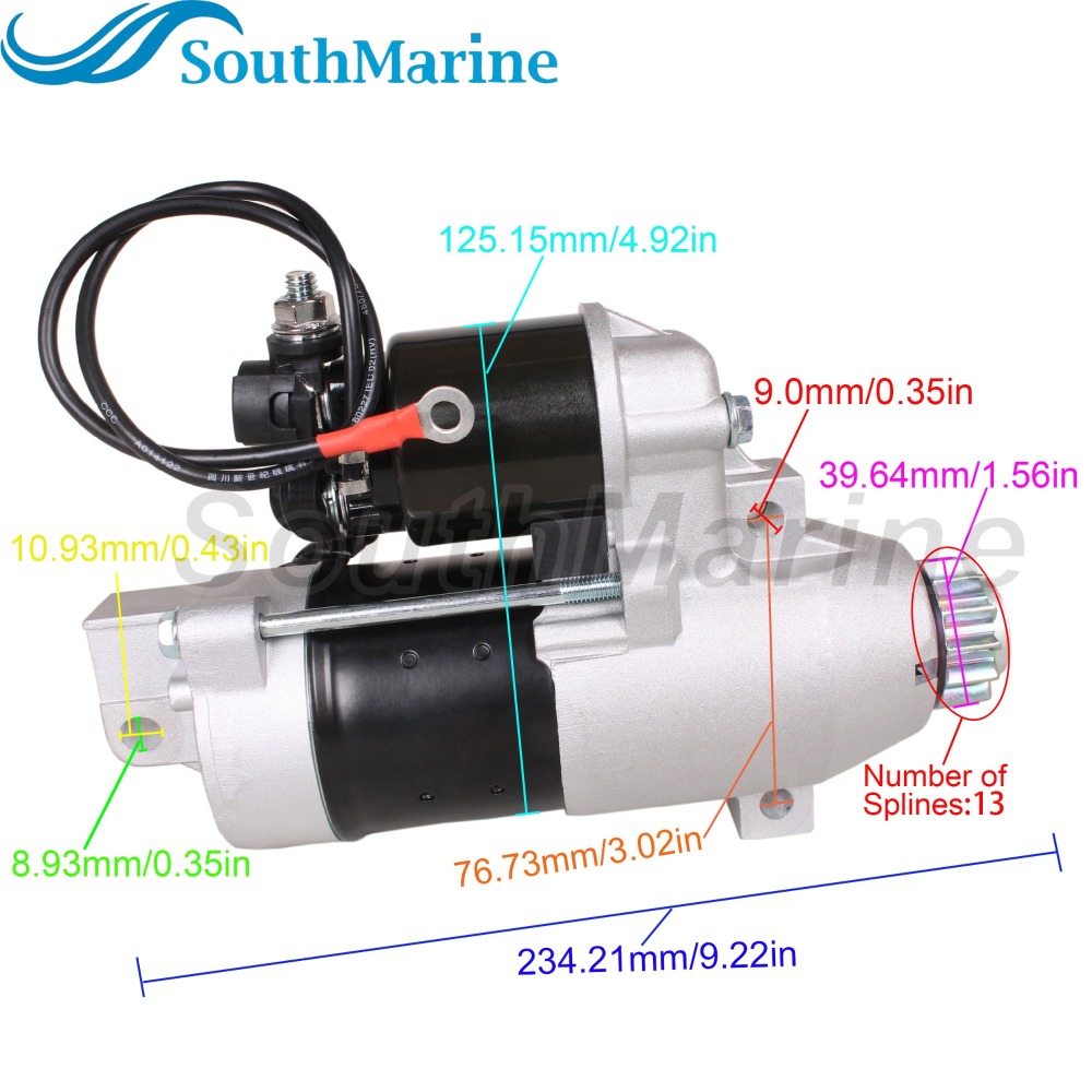 69J-81800-00/01 Starter Motor for Yamaha 200HP-225HP, 50-888333T for Mercury, S114-860, S114-860N for Hitachi, 410-44097 for J&N