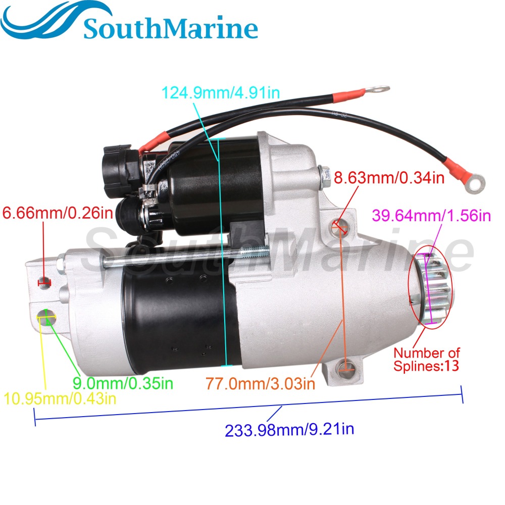 67F-81800-00 18-6425 Starter Motor for Yamaha 75HP 80HP 90HP 100HP 50-804312T1 8M6007420 8M0065220 for Mercury Mariner F70-115HP
