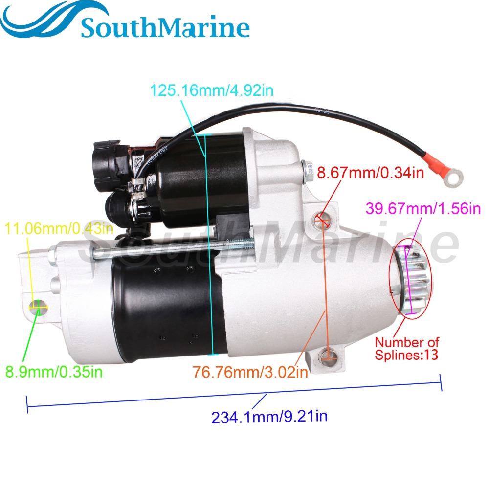Boat Motor 68V-81800-02/03/01/00 Starter Motor for Yamaha 75HP 90HP 115HP, S114-838A S114-838B S114-838BN for Hitachi