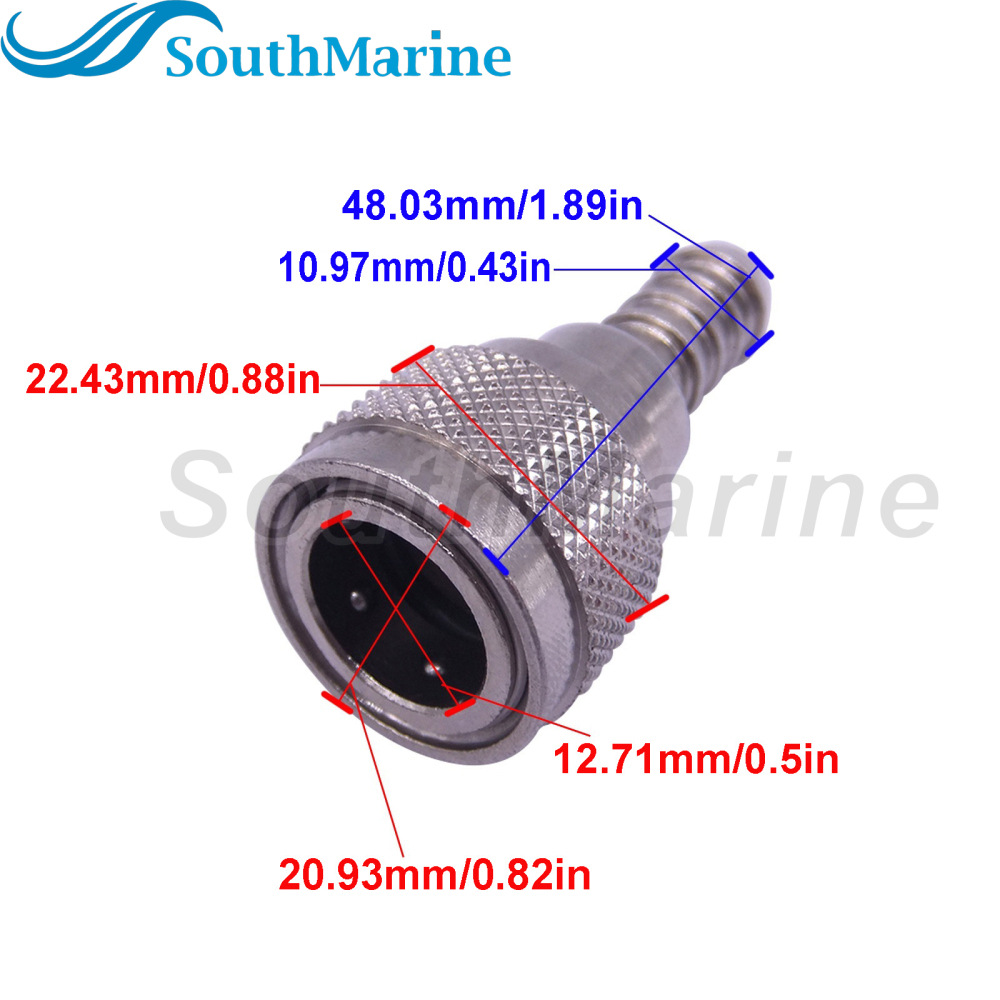 Boat Engine 3B2-70250-1 3B2702501M Female Fuel Line Connector (Engine Side) for Nissan Tohatsu Outboard 4-140HP,fits 5/16”/8mm Hose,13mm Connector