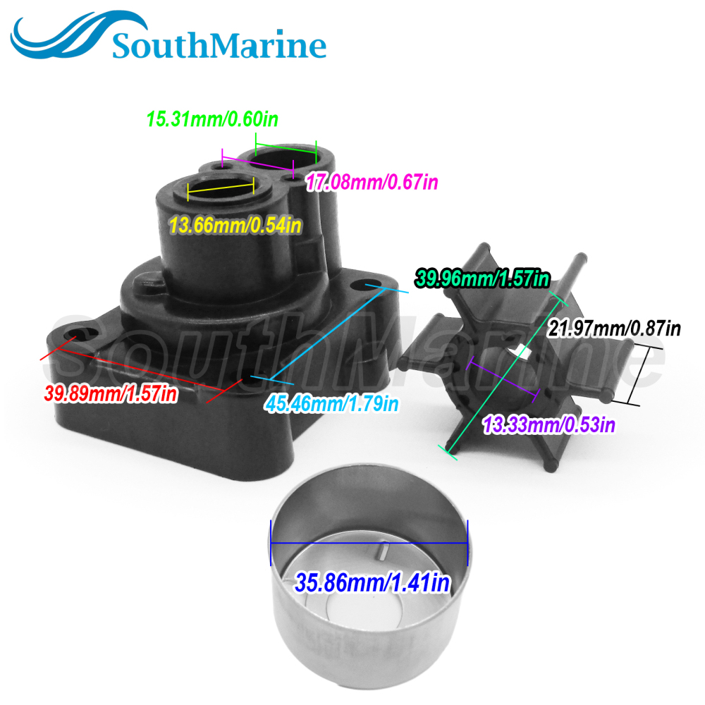 Boat Motor 682-W0078-00 682-W0078-01 682-W0078-A1 Water Pump Repair Kit with Housing for Yamaha 9.9HP 15HP F9.9 FT9.9 T9.9 15C Outboard Engine, 18-314