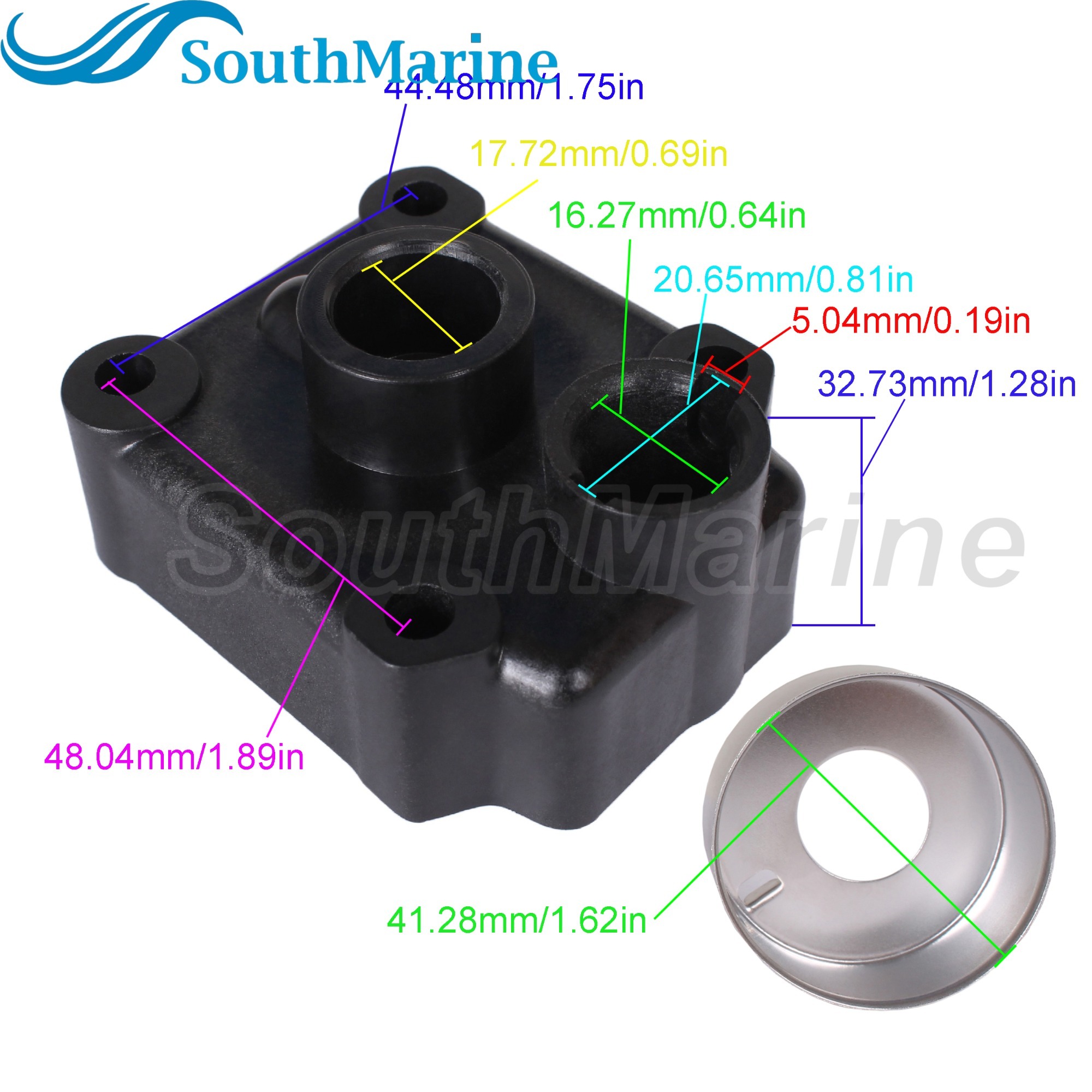 Boat Engine 348-65016-0 348-65016-1 348650161/0 Water Pump Case Housing w/Liner 348-65011-0 for Tohatsu Nissan 25HP 30HP 40HP