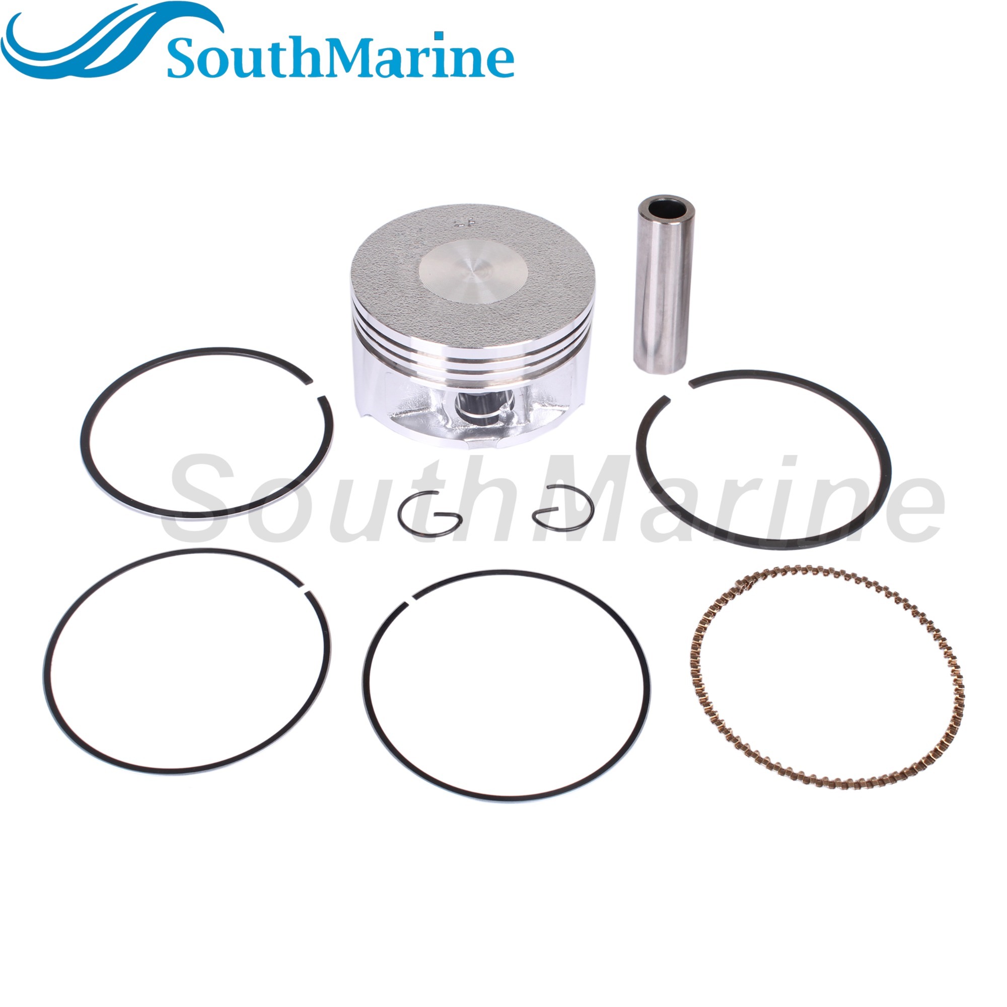 Boat Engine 6BX-E1631-00-96 6EE-E1631-00-96 STD Piston Set & 6BX-E1603-00 6EE-E1603-00 Ring for Yamaha 4HP 6HP, 62mm STD