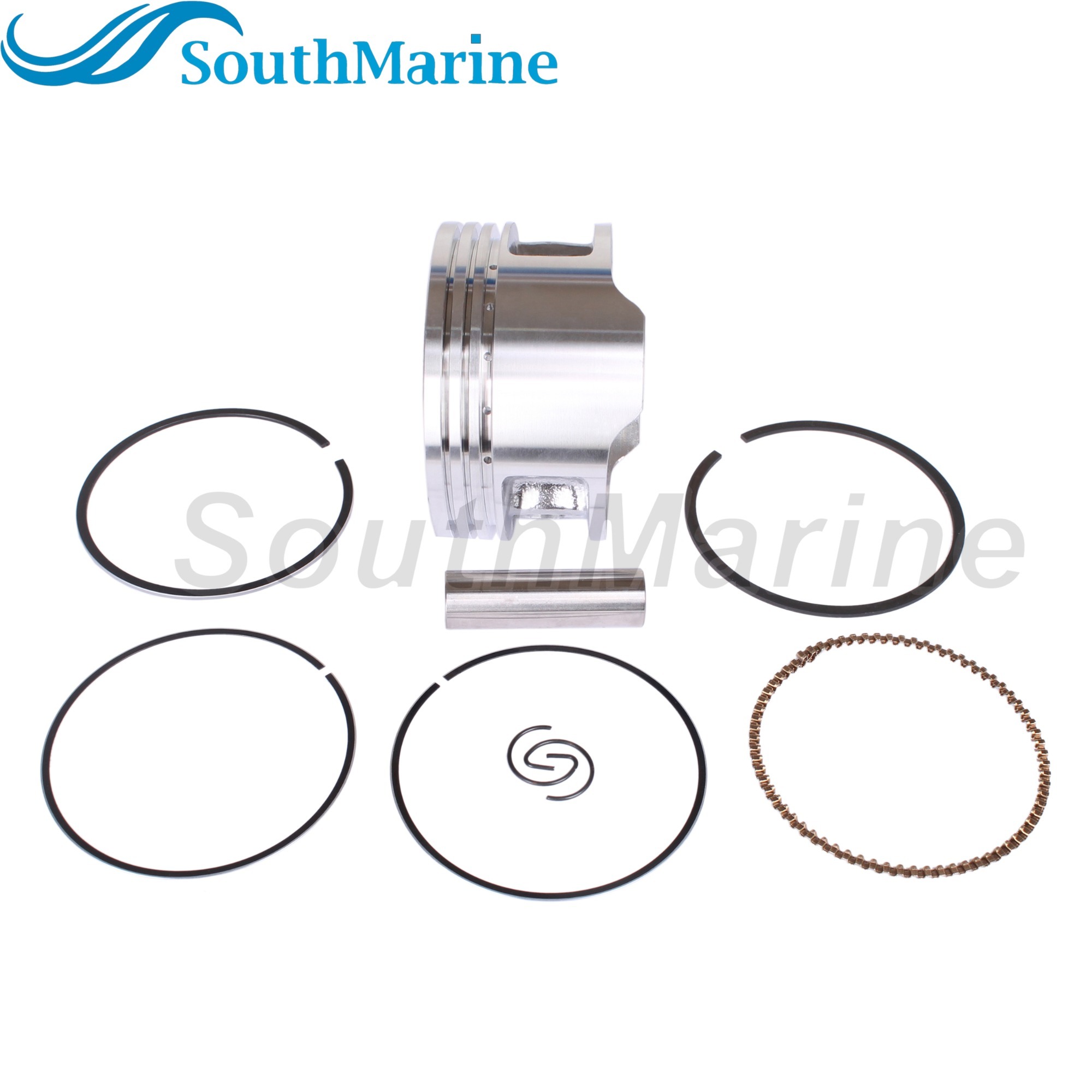 Boat Engine 6BX-E1631-00-96 6EE-E1631-00-96 STD Piston Set & 6BX-E1603-00 6EE-E1603-00 Ring for Yamaha 4HP 6HP, 62mm STD