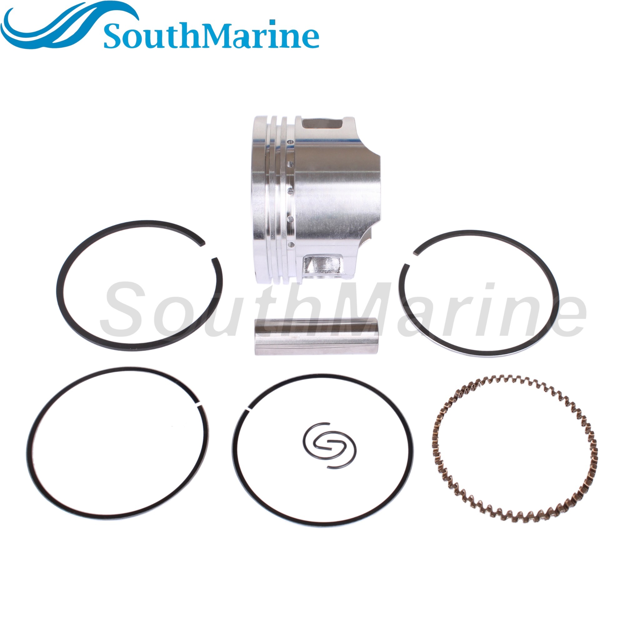 Boat Engine 6AU-11631-00-96 STD Piston Set & 68T-11603-00 68T-11603-01 Ring for Yamaha 8HP 9.9HP, 56mm STD