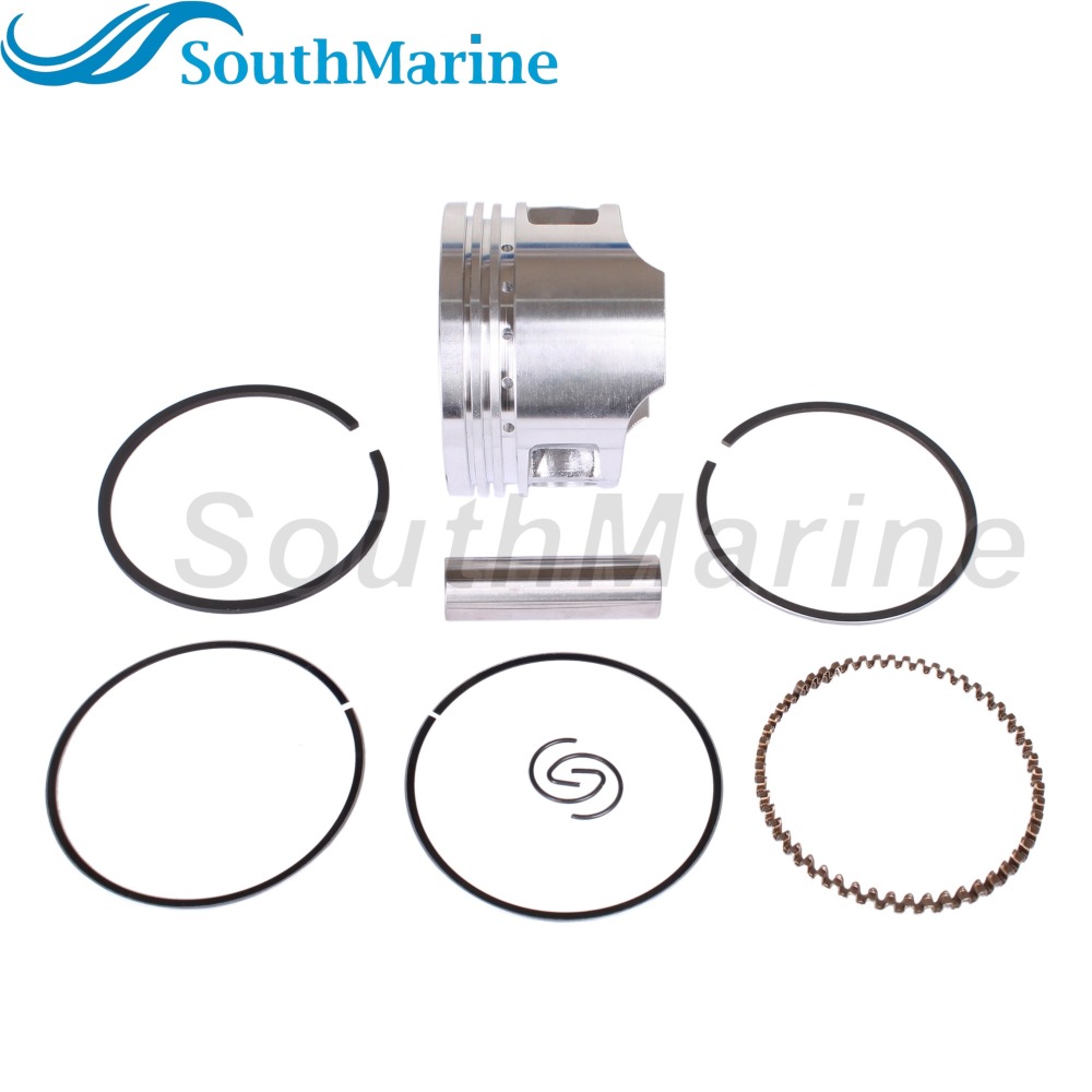 Boat Engine 6AU-11631-00-96 STD Piston Set & 68T-11603-00 68T-11603-01 Ring for Yamaha 8HP 9.9HP, 56mm STD