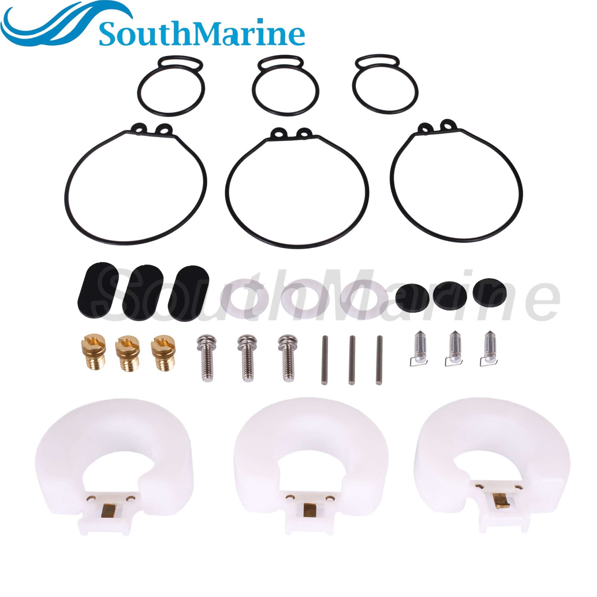Boat Engine 6J8-W0093-00 02 Carburetor Repair Kits for Yamaha 25HP 30HP Carburetor Carb 6J8-14301-11 6J8-14302-01 6J8-14303-01