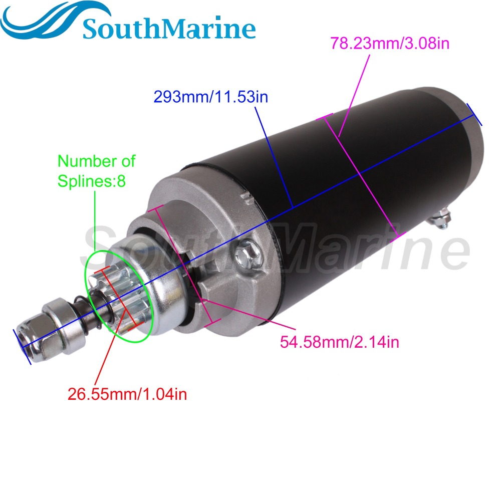 Outboard Engine 50-44414 50-44415 50-79472-1 50-77141 50-79472T2 50-884238T 50-893890 50-893893 Starter Motor for Mercury Quicksilver Mariner 135HP-30