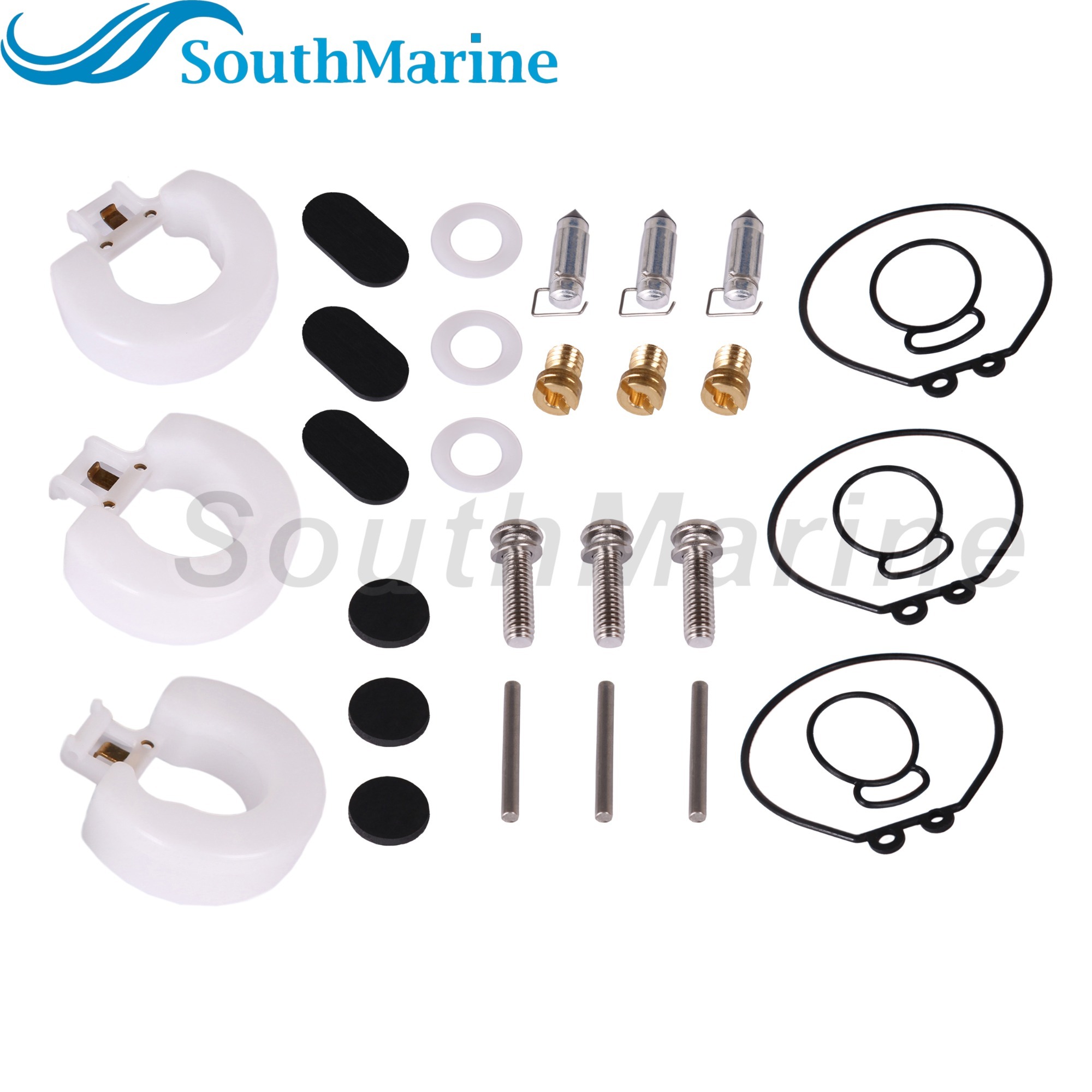 Boat Engine 6J8-W0093-00 02 Carburetor Repair Kits for Yamaha 25HP 30HP Carburetor Carb 6J8-14301-11 6J8-14302-01 6J8-14303-01