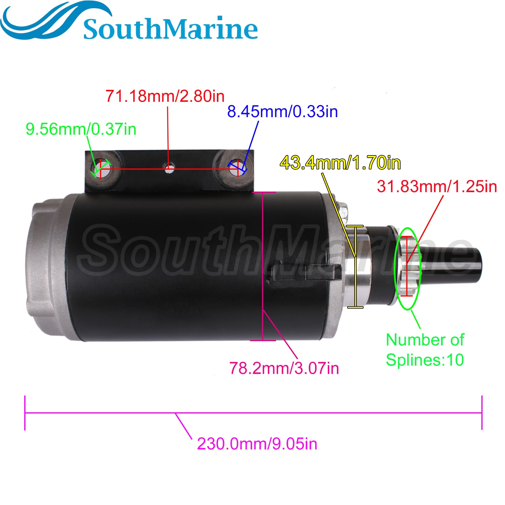 Boat Motor 585060 586285 778994 Starter Motor for Evinrude Johnson OMC 120HP-140HP / SAB0066 for ARROWHEAD / 410-21050 for J&N