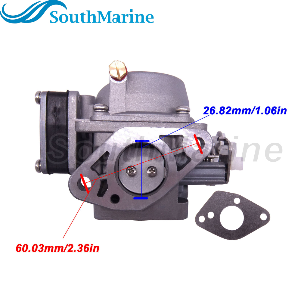 SouthMarine Boat Engine Carburetor Assy and Gasket for Hangkai 2-Stroke 9.8hp 12hp Outboard Motor