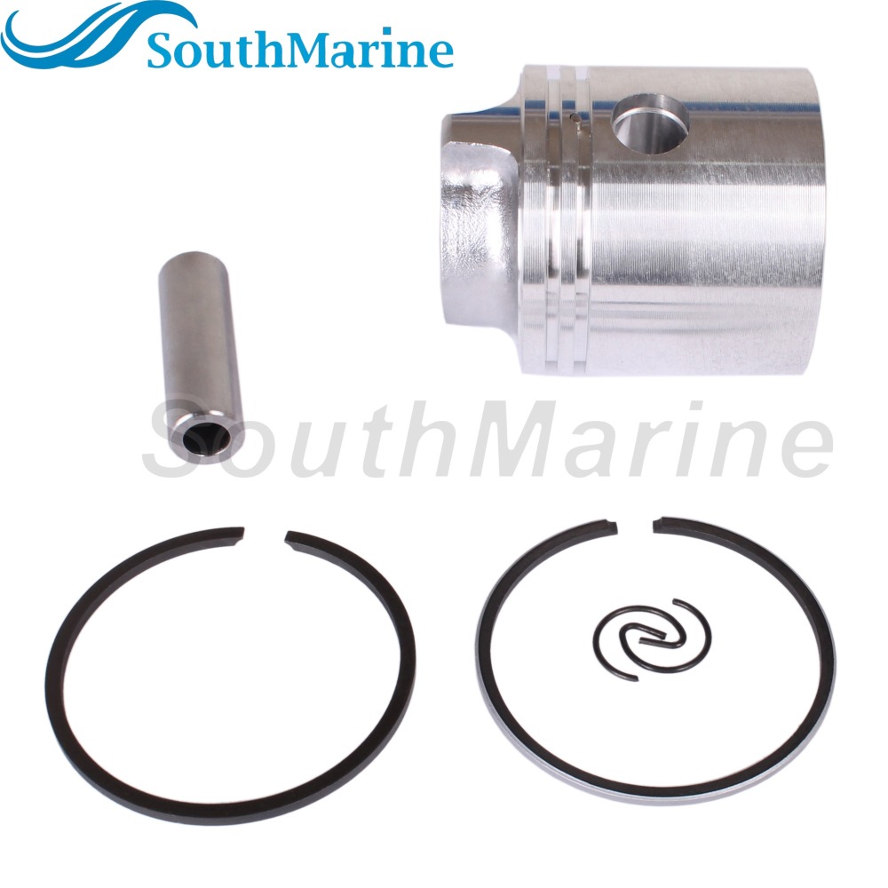 Boat Engine 6E0-11631-00-98 STD Piston Set & 6G1-11610-00 Ring for Yamaha 4HP 5HP, 50mm STD