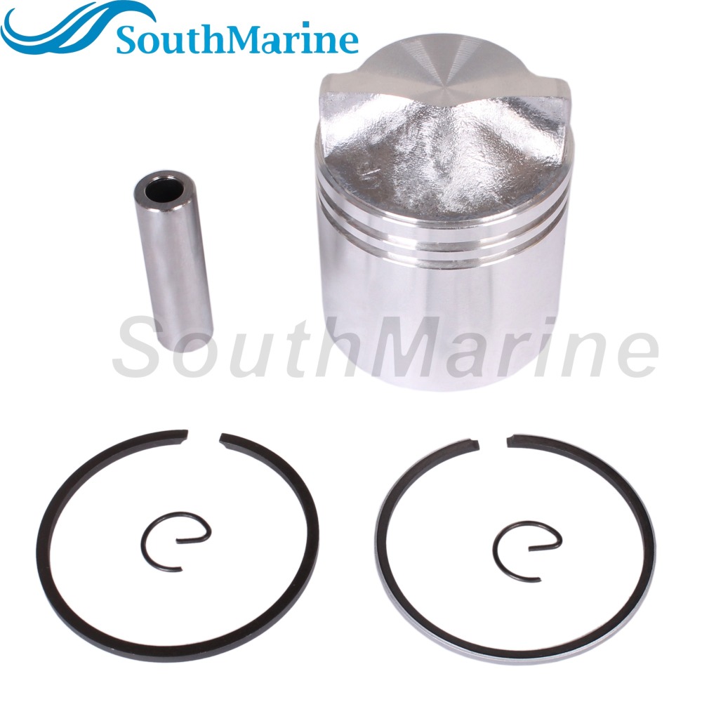 Boat Engine 6E0-11631-00-98 STD Piston Set & 6G1-11610-00 Ring for Yamaha 4HP 5HP, 50mm STD