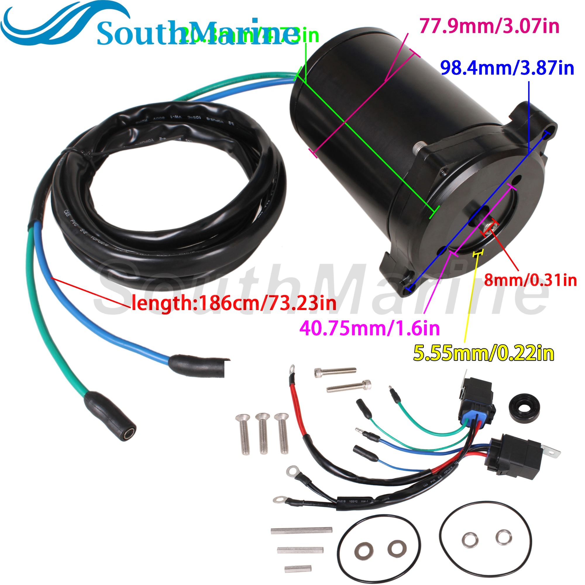 Outboard Motor 10815AN TRM0042 430-22136 18-6757 PT476NMK-3 10815A Power Tilt Trim Motor for Mercury Mariner 35HP-200HP