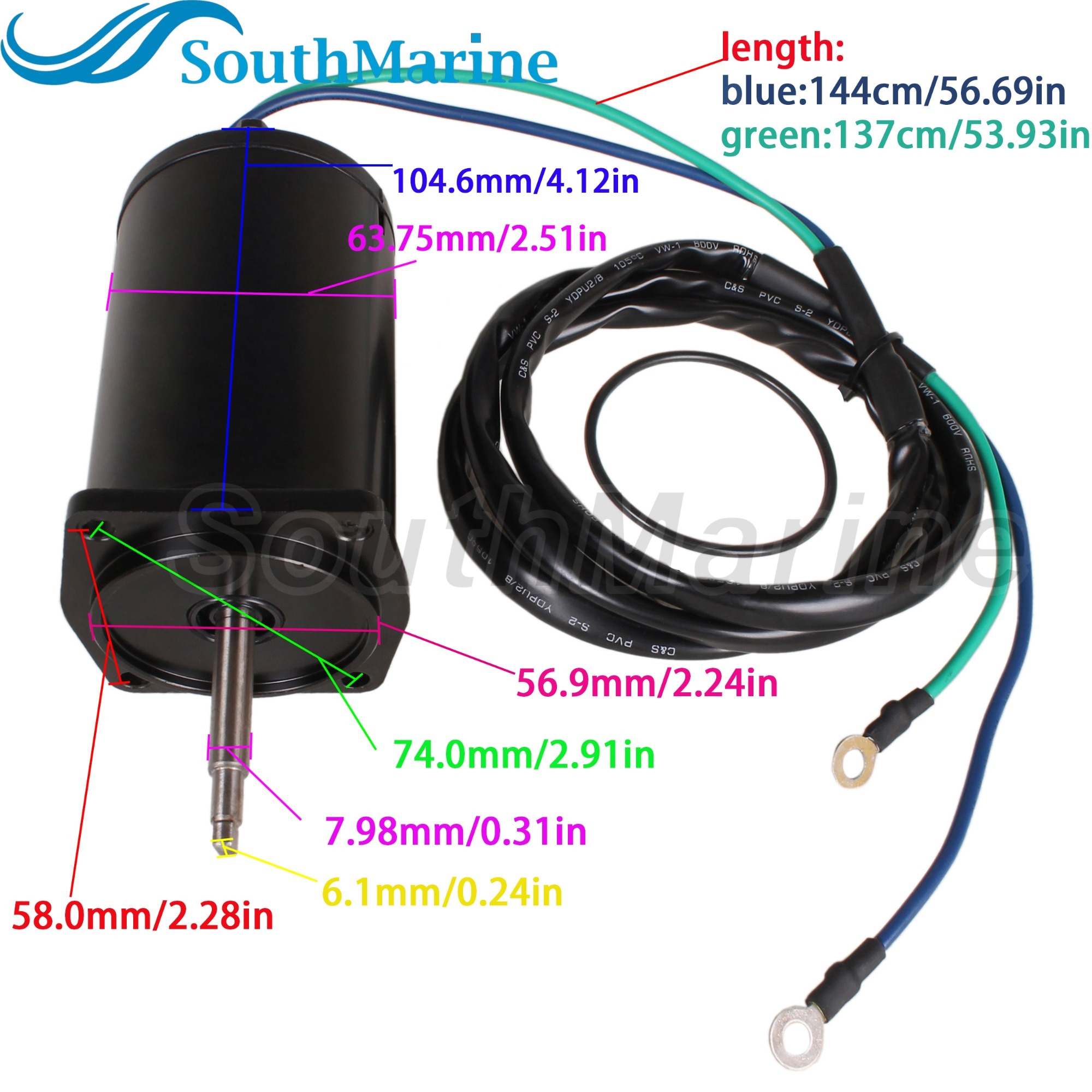 Outboard Motor 6H5-43880-01 6H5-43880-02 6H5-43880-00 6H5-43880-09 18-6788 6264 TRM0059 Tilt Trim Motor for Yamaha 40HP 50HP C40