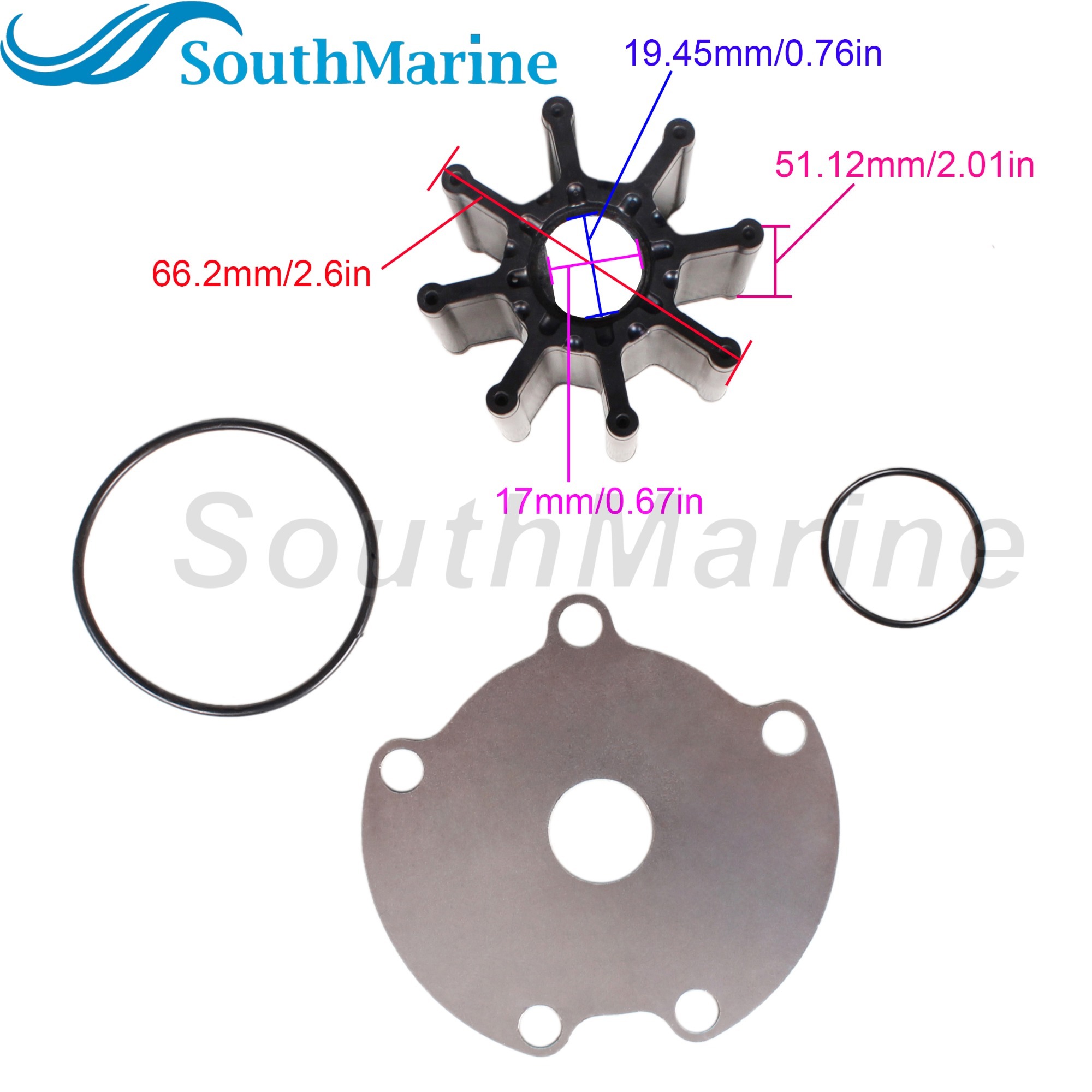 Boat Engine 47-59362T6 59362Q01 18-3087 Water Pump Impeller Repair Kit for Mercury MerCruiser Bravo 1 2 3 4.3L 5.0L 5.7L 7.4L V8