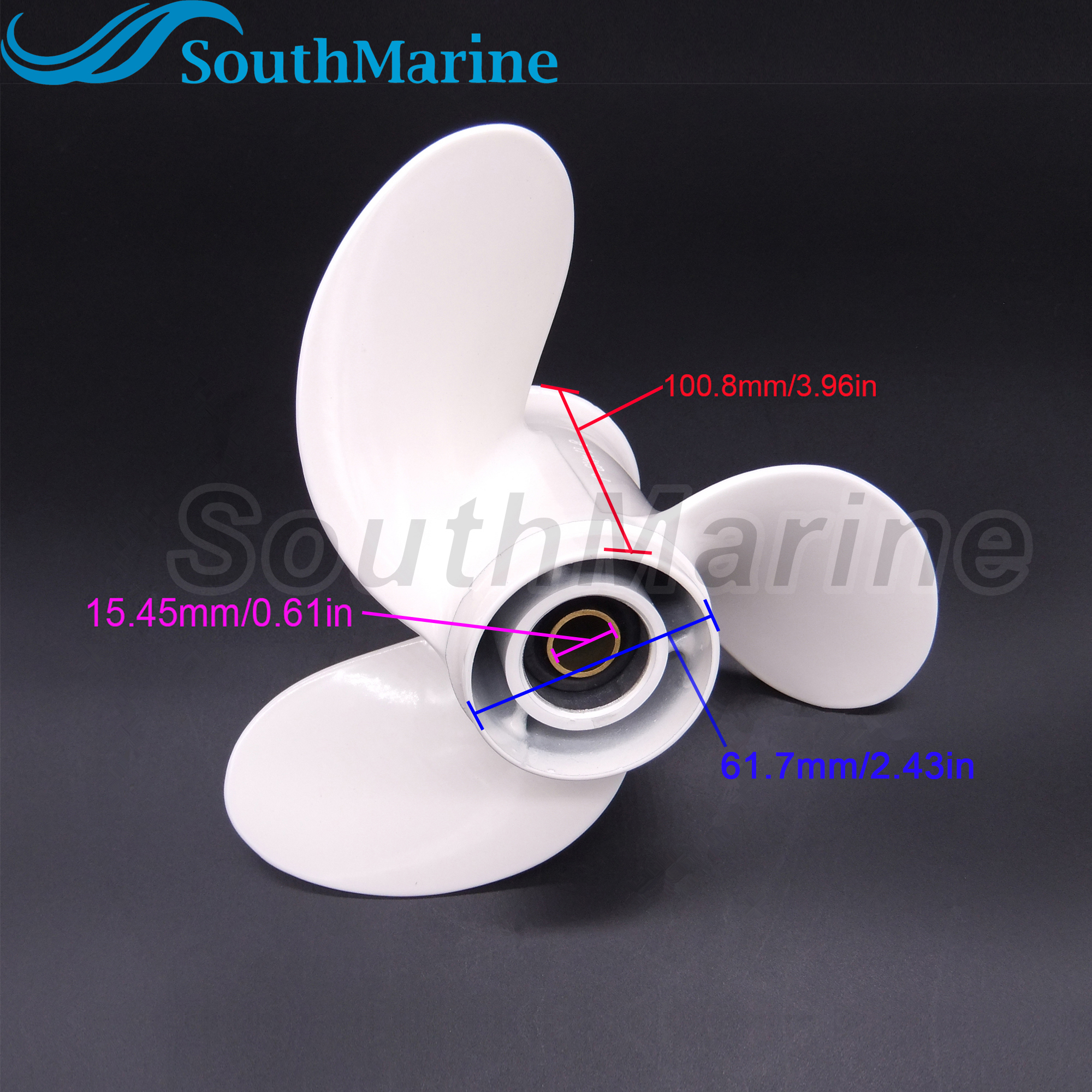 Outboard Motor 9.25x9 683-45945-00-EL Aluminum Alloy Propeller for Yamaha 9.9HP 15HP Boat Motor Prop, Size 9 1/4x9-J