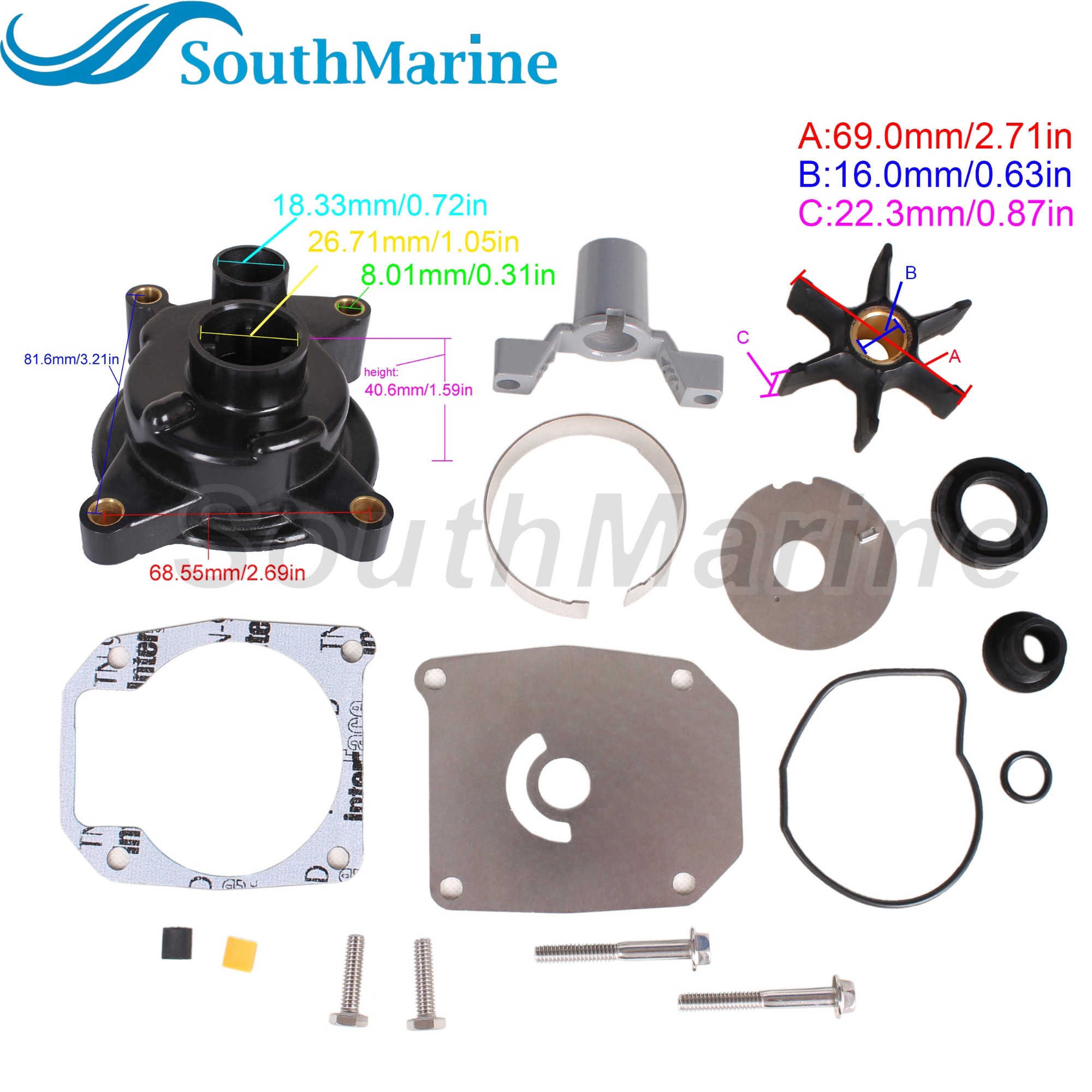 Boat Engine 439077 387216 396933 390770 396932 391635 777808 18-3399 Water Pump Repair Kit for Evinrude Johnson OMC BRP 40-60HP