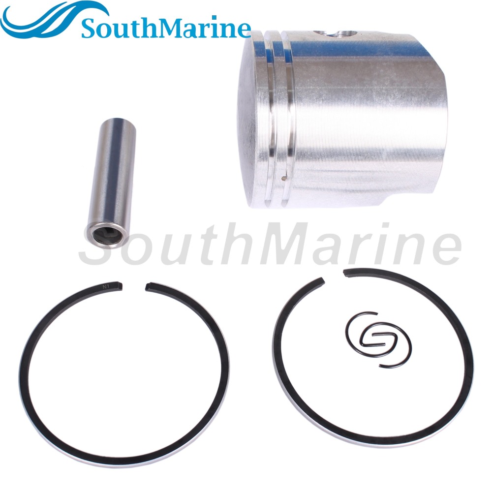 Boat Engine 12110-93130 12110-93111 12110-93140 STD Piston Set & 12140-93140 Ring (2mm) for Suzuki 9.9HP 15HP DT9.9 DT15, 59mm STD