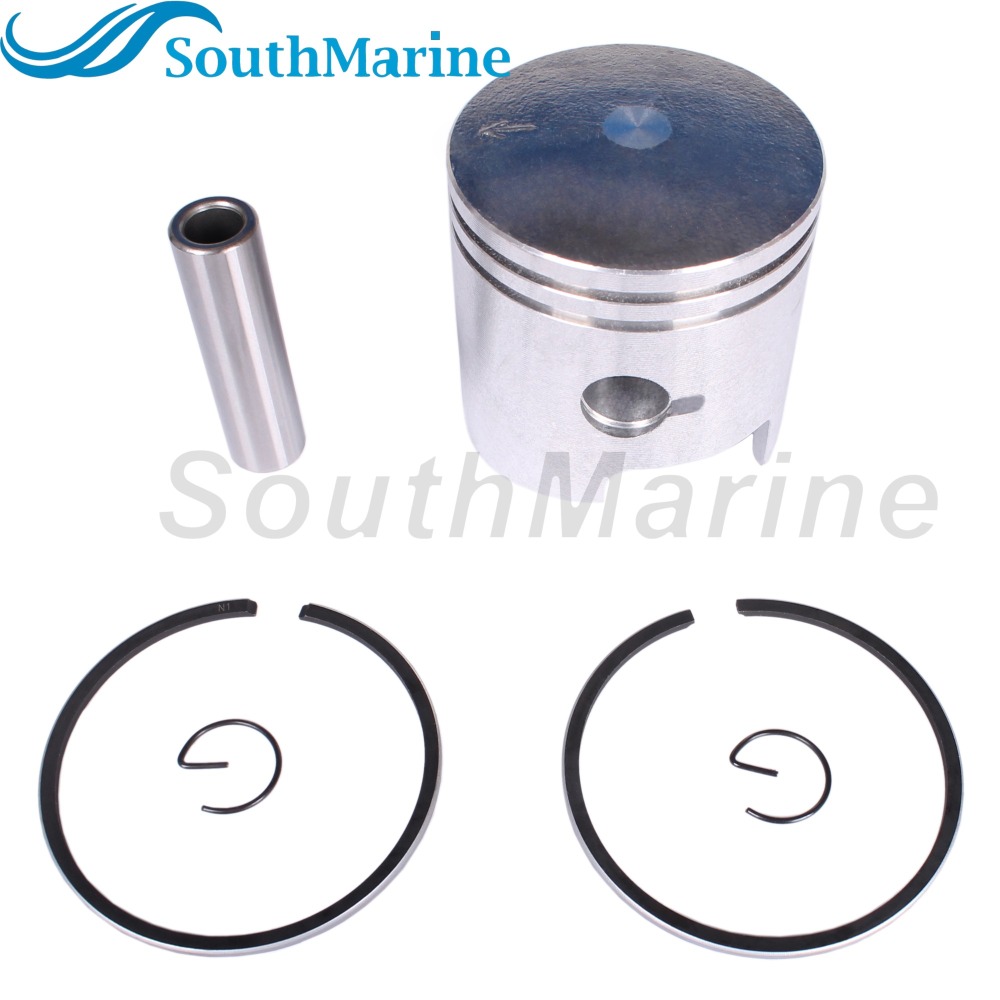 Boat Engine 12110-93130 12110-93111 12110-93140 STD Piston Set & 12140-93140 Ring (2mm) for Suzuki 9.9HP 15HP DT9.9 DT15, 59mm STD