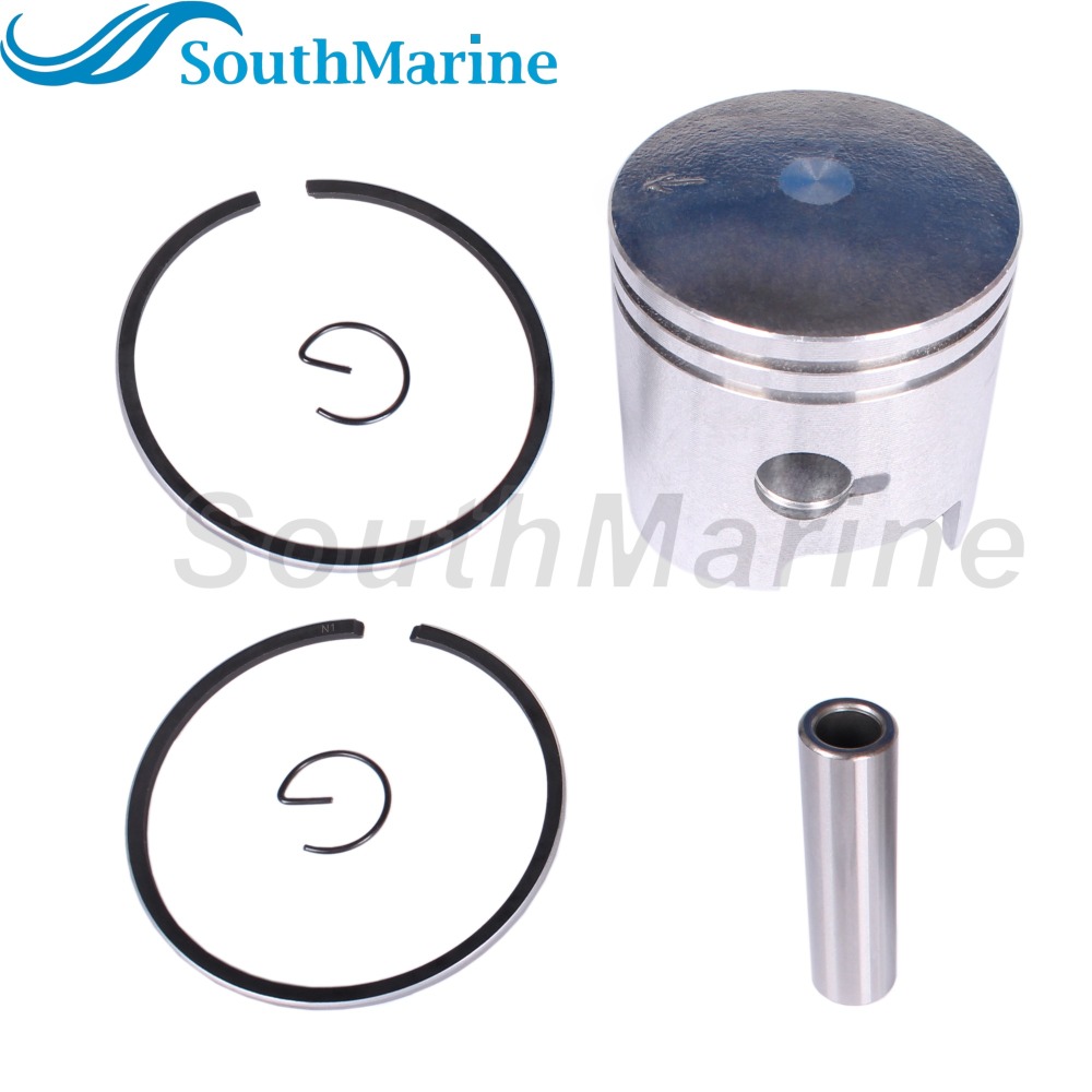 Boat Engine 12110-93130 12110-93111 12110-93140 STD Piston Set & 12140-93140 Ring (2mm) for Suzuki 9.9HP 15HP DT9.9 DT15, 59mm STD